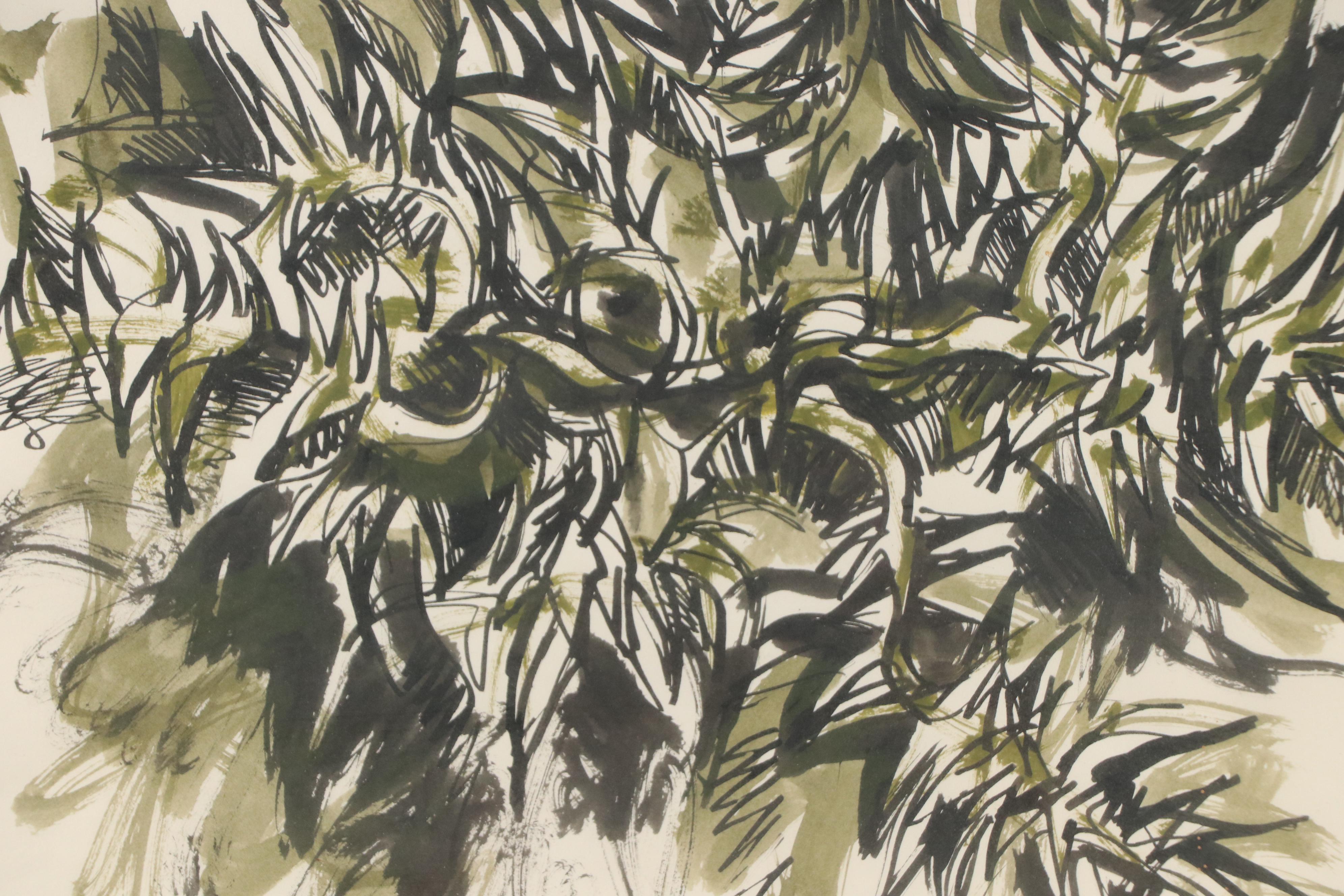 Robert Beaven Watercolor Painting "Thorn Bush II," 1963