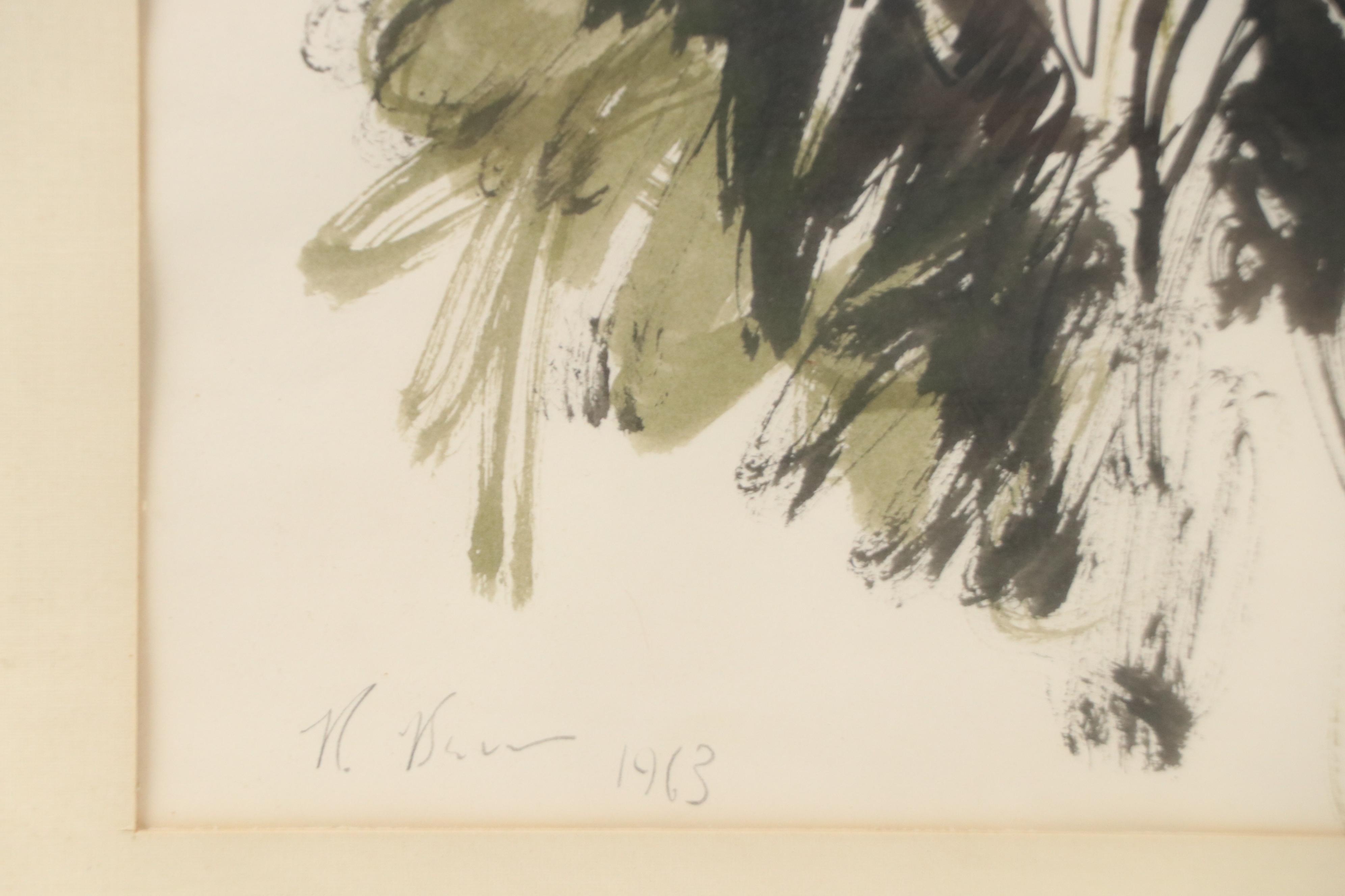 Robert Beaven Watercolor Painting "Thorn Bush II," 1963