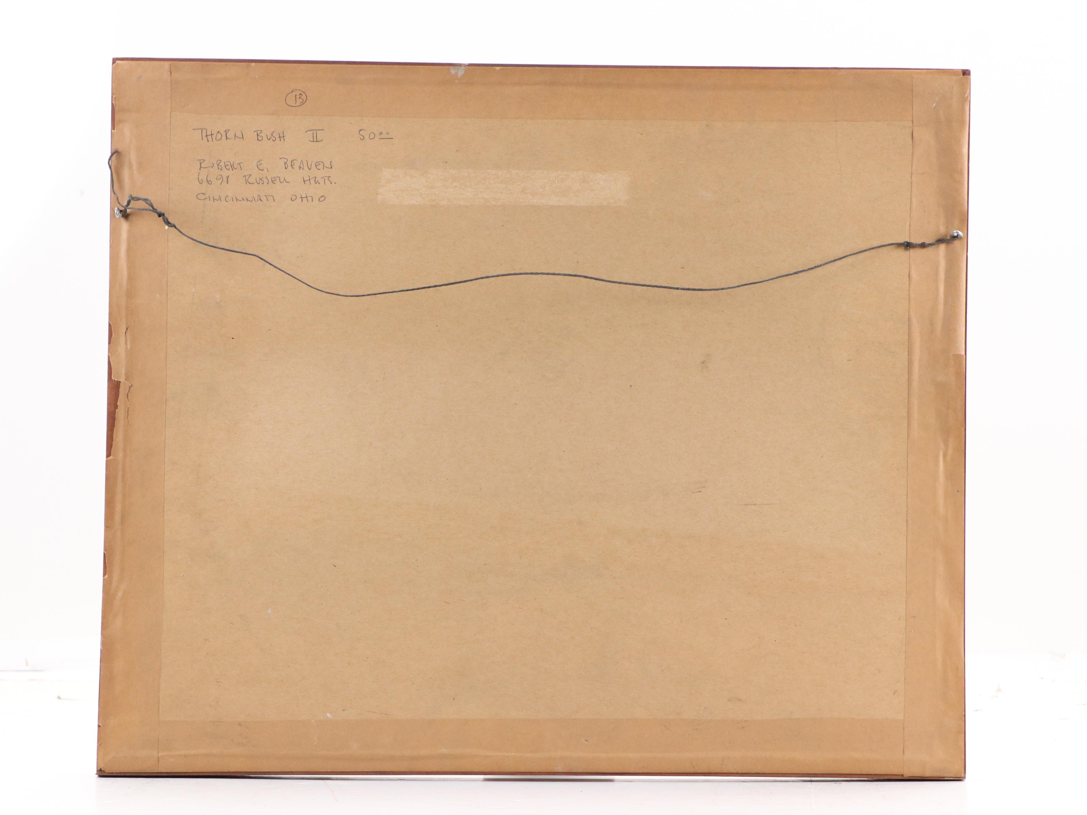 Robert Beaven Watercolor Painting "Thorn Bush II," 1963