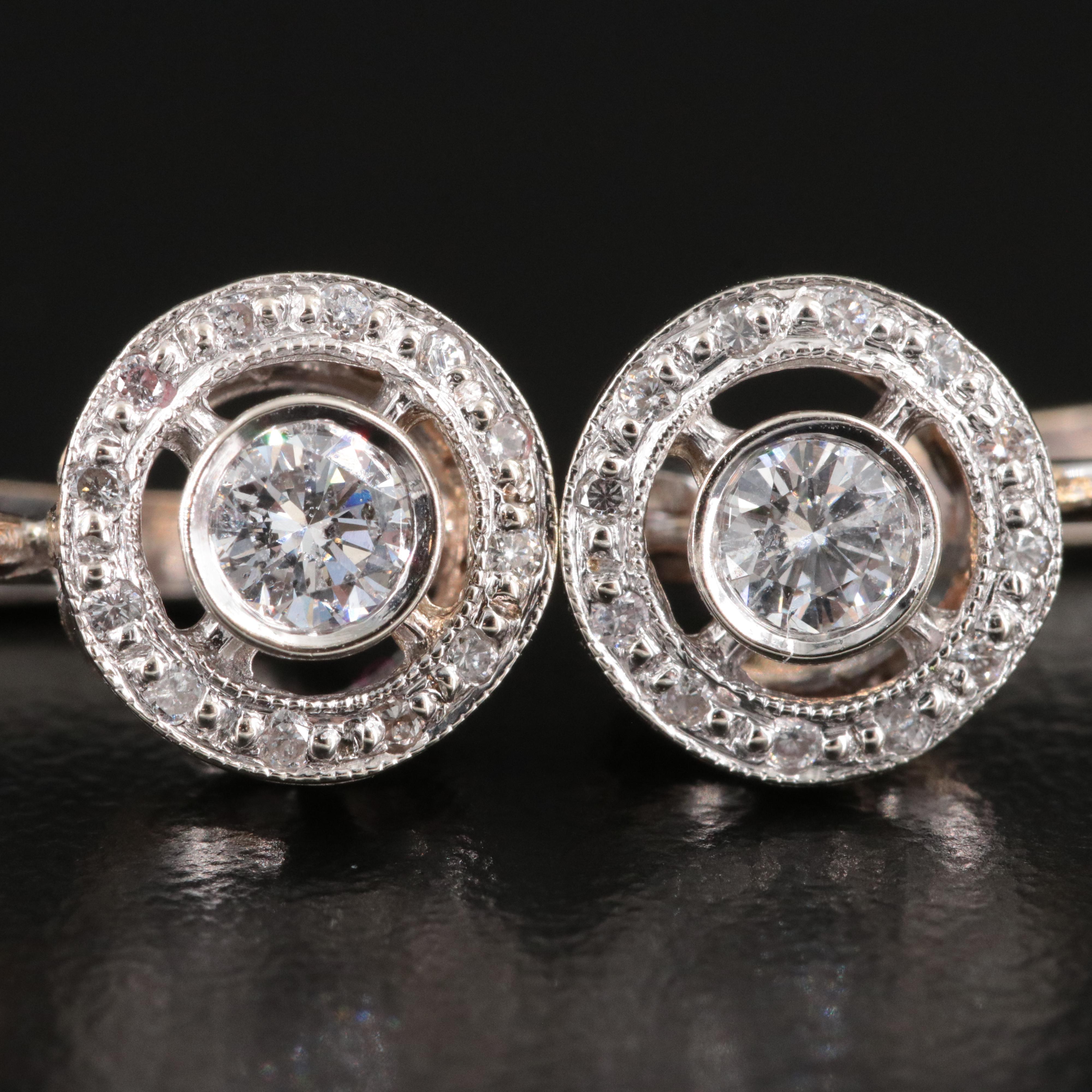 Vintage 14K 0.50 CTW Diamond Earrings