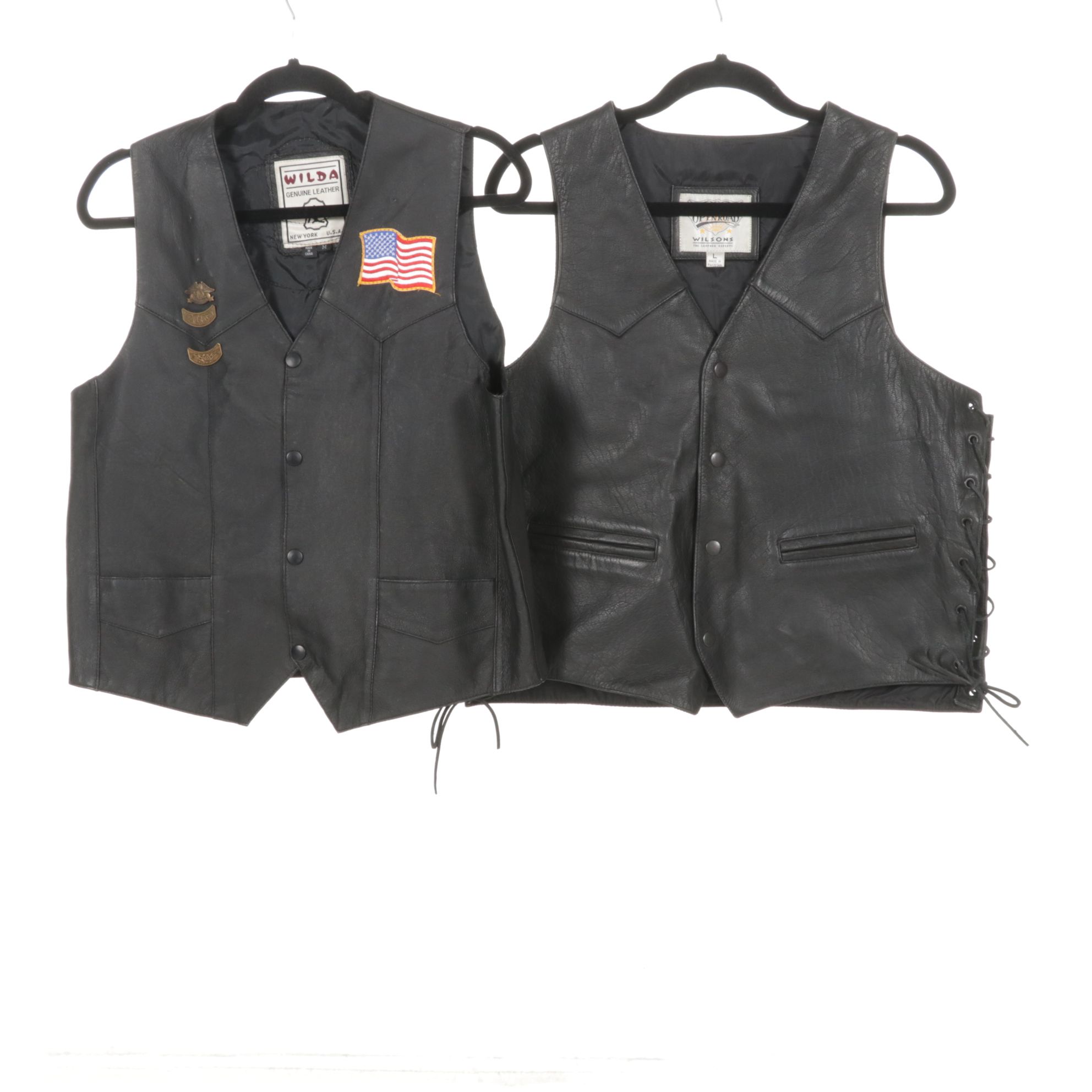 OpenRoad Black Fringe Leather Motorcycle Jacket with Pair of Leather Vests