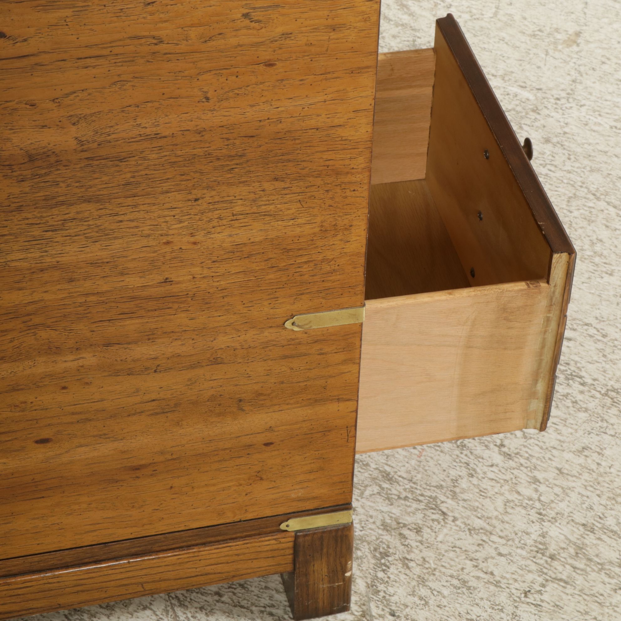 Lane Campaign Style Burled Walnut Gentleman's Chest