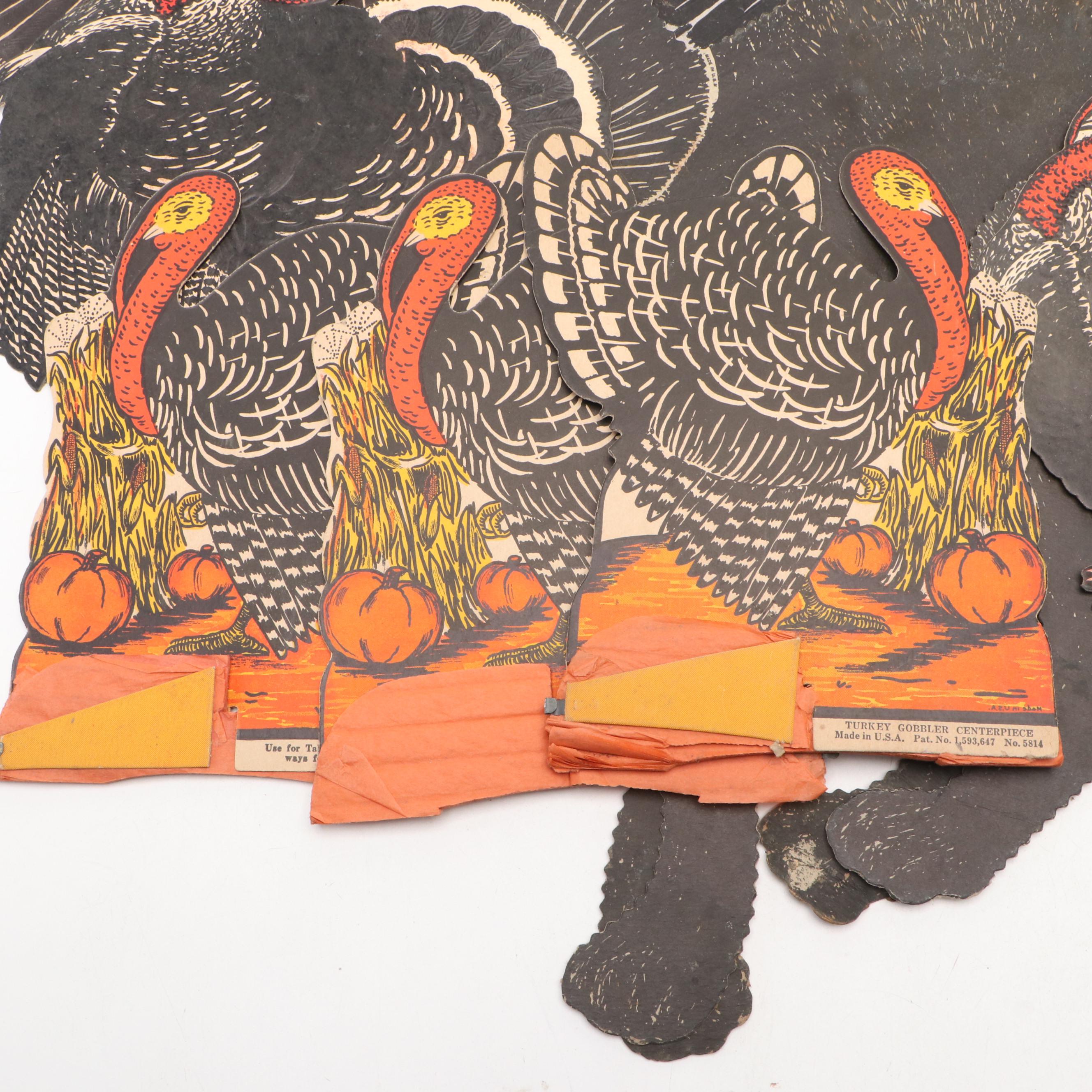 Halloween Vintage Paper Die-Cuts with Figurines and Trick or Treat Basket