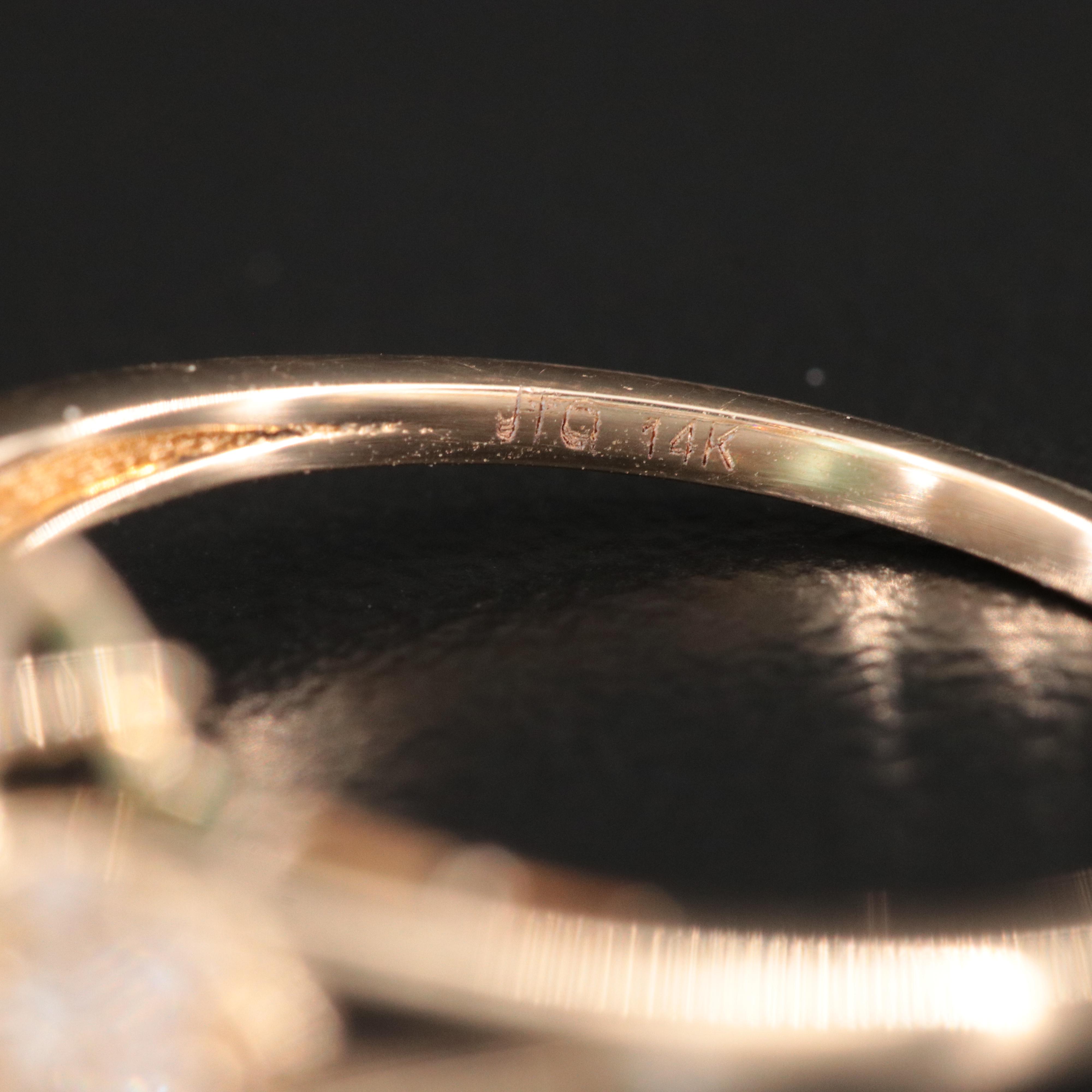 14K 1.89 CT Emerald and White Sapphire Ring