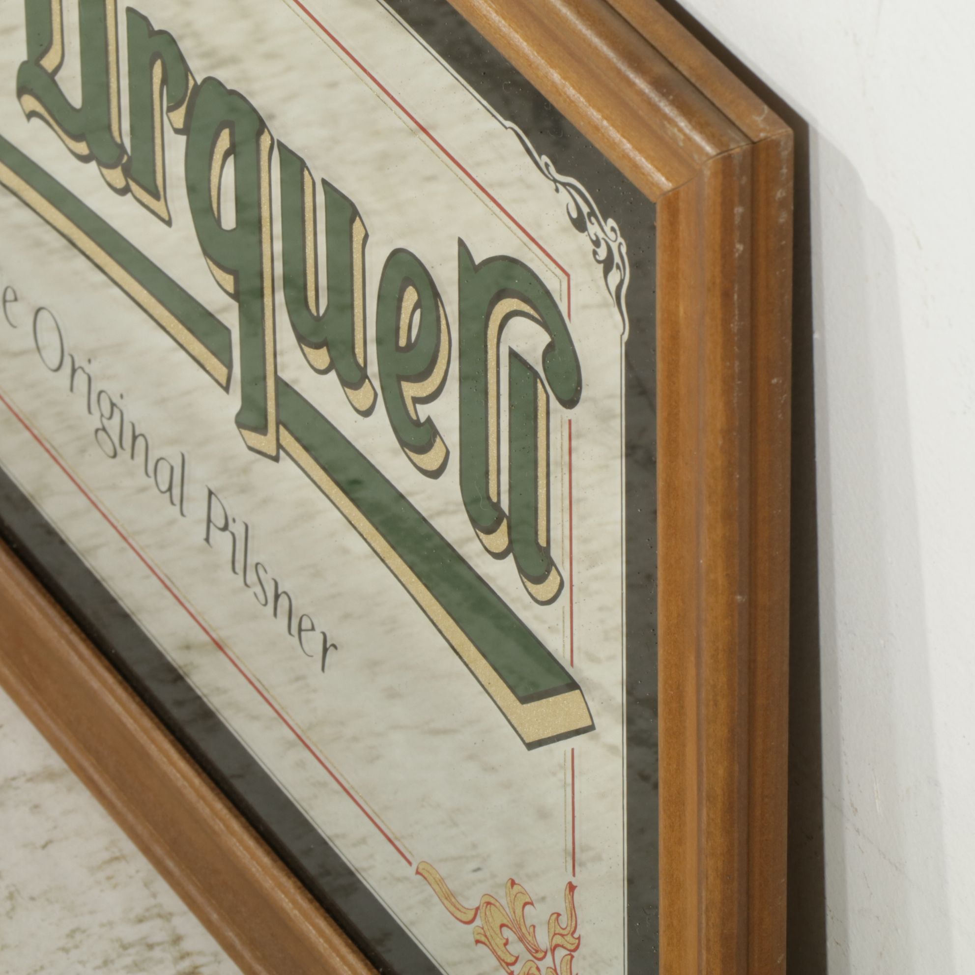 Pilsner Urquell Lager Beer Mirrored Advertising Sign, Late 20th Century