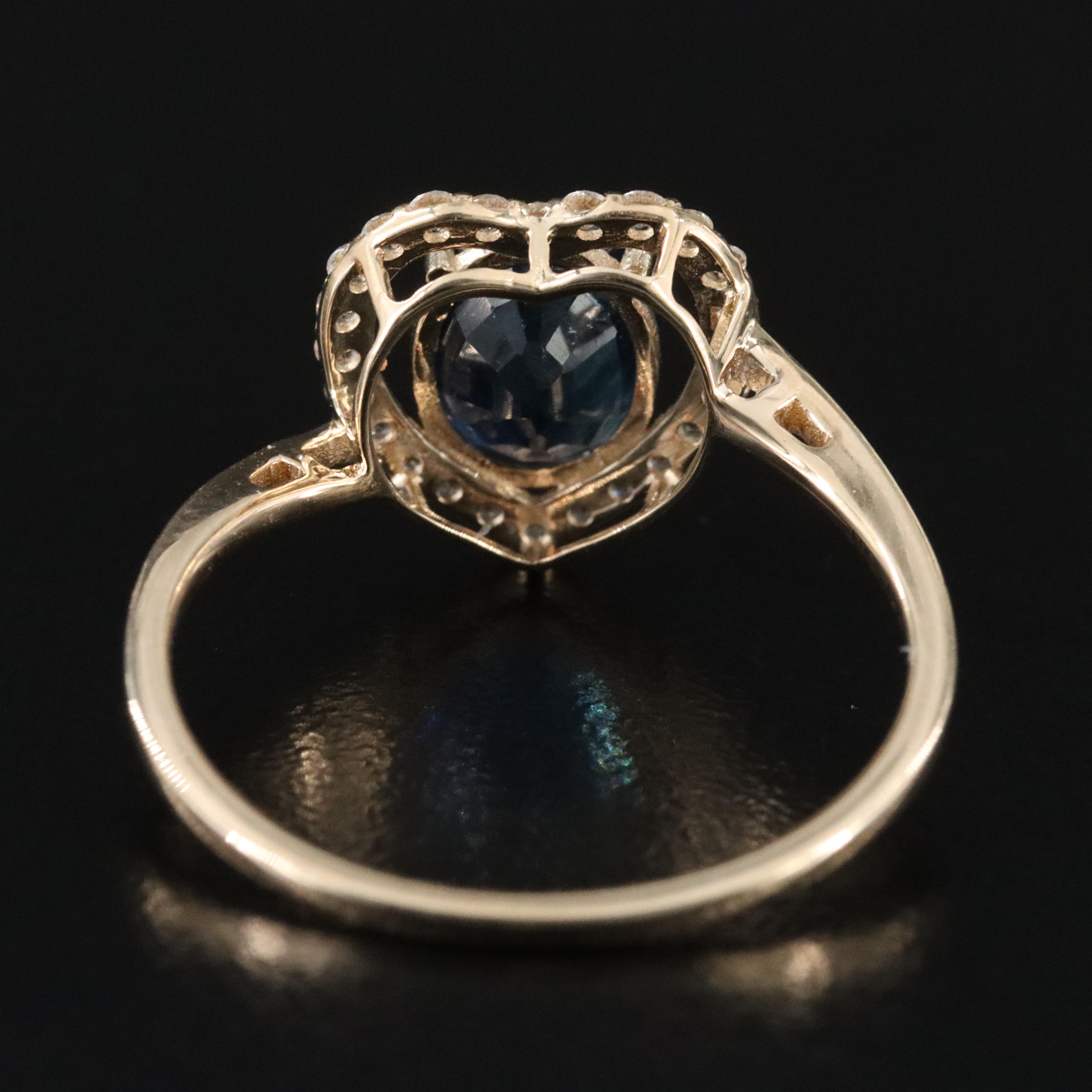 14K Blue and White Sapphire Ring