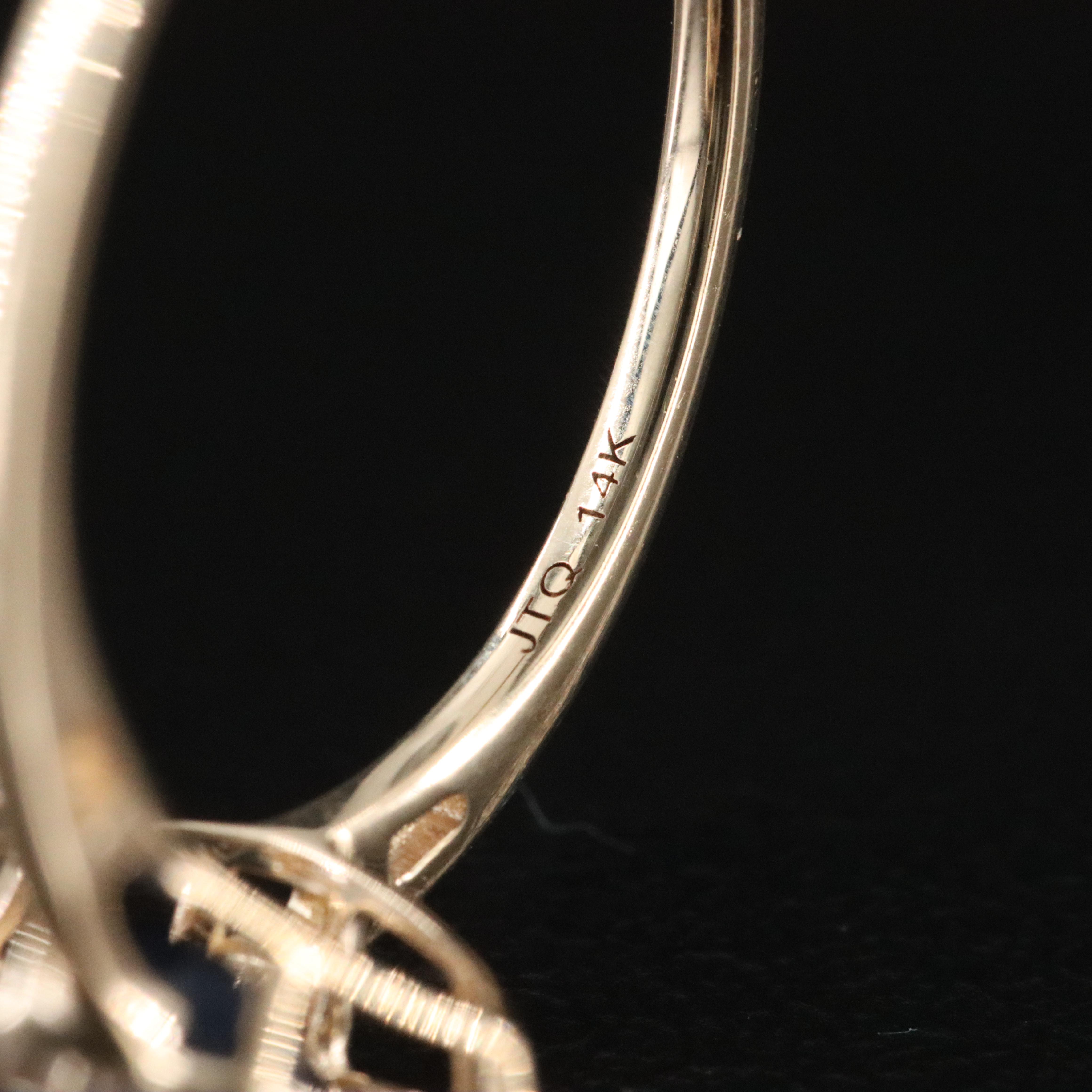 14K Blue and White Sapphire Ring