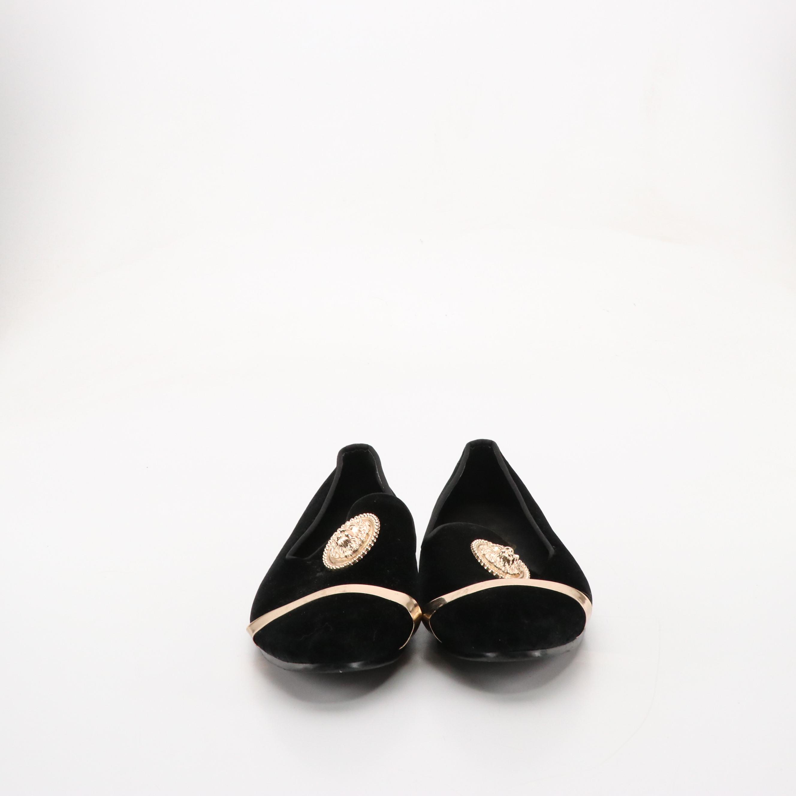 Men's Harpelunde Lion Head Black Velvet Dress Shoes