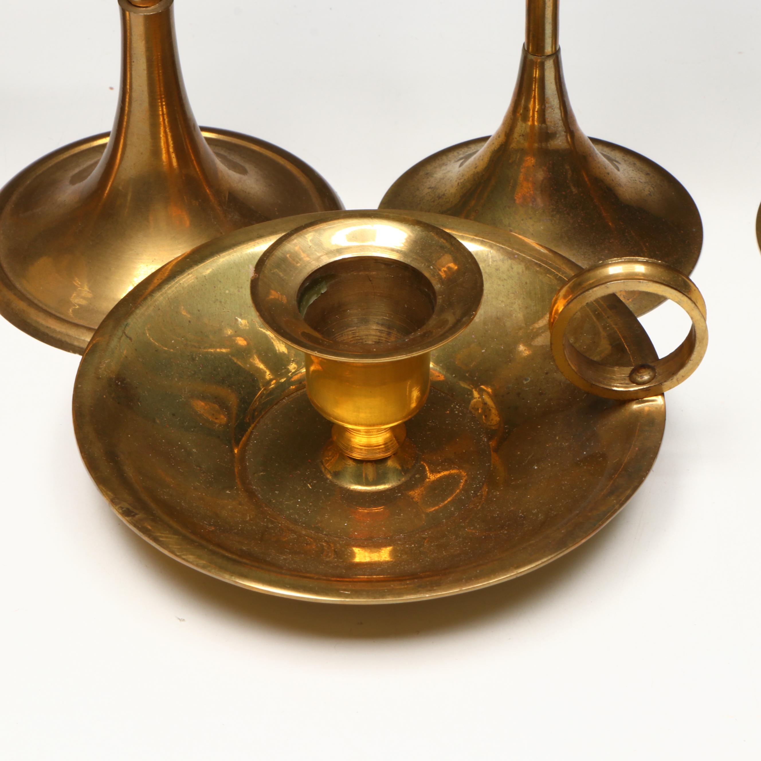 Garden Bell Brass Bell, Brass Chamberstick Table Lamp, and More Metal Décor