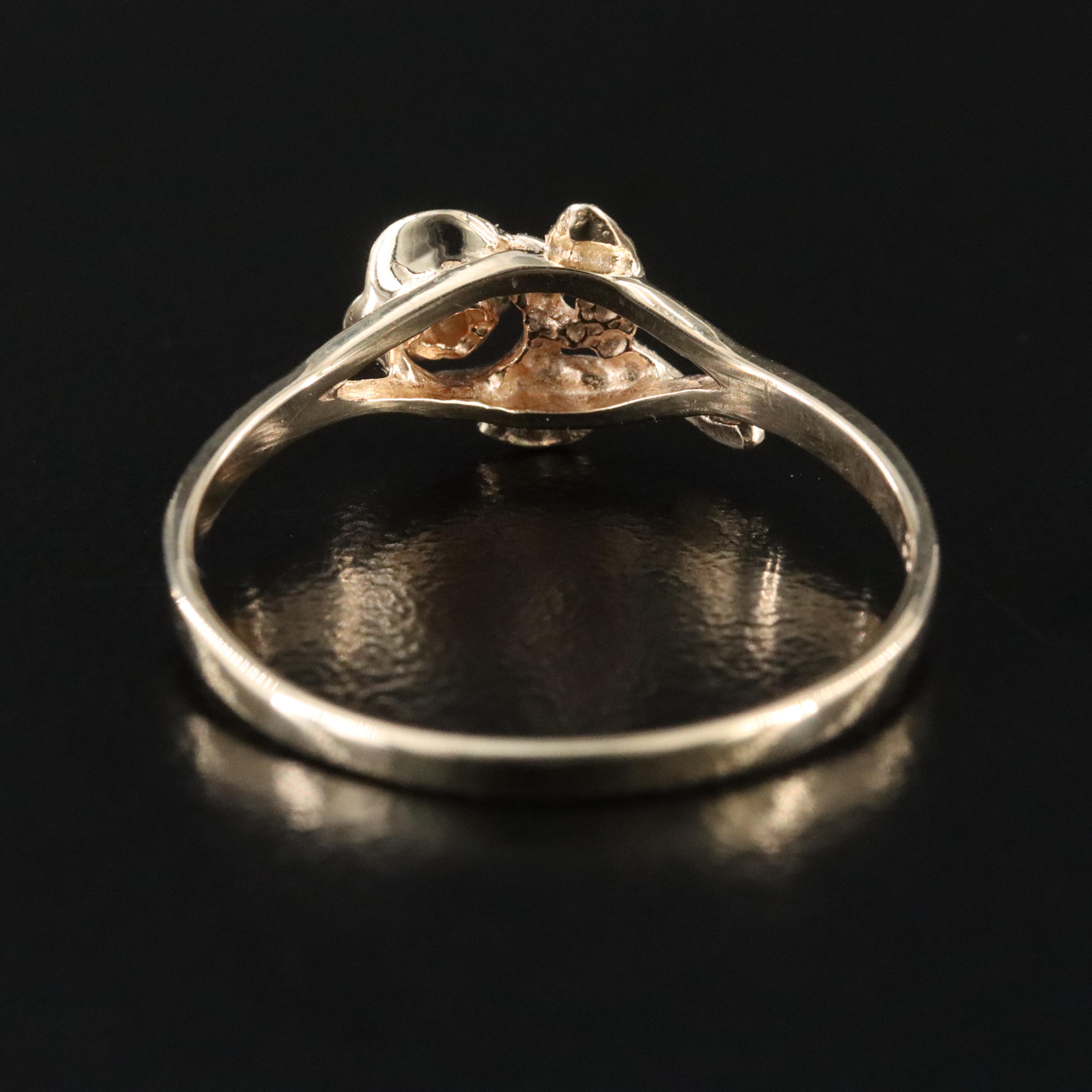 10K Rose Ring with Diamond Accent