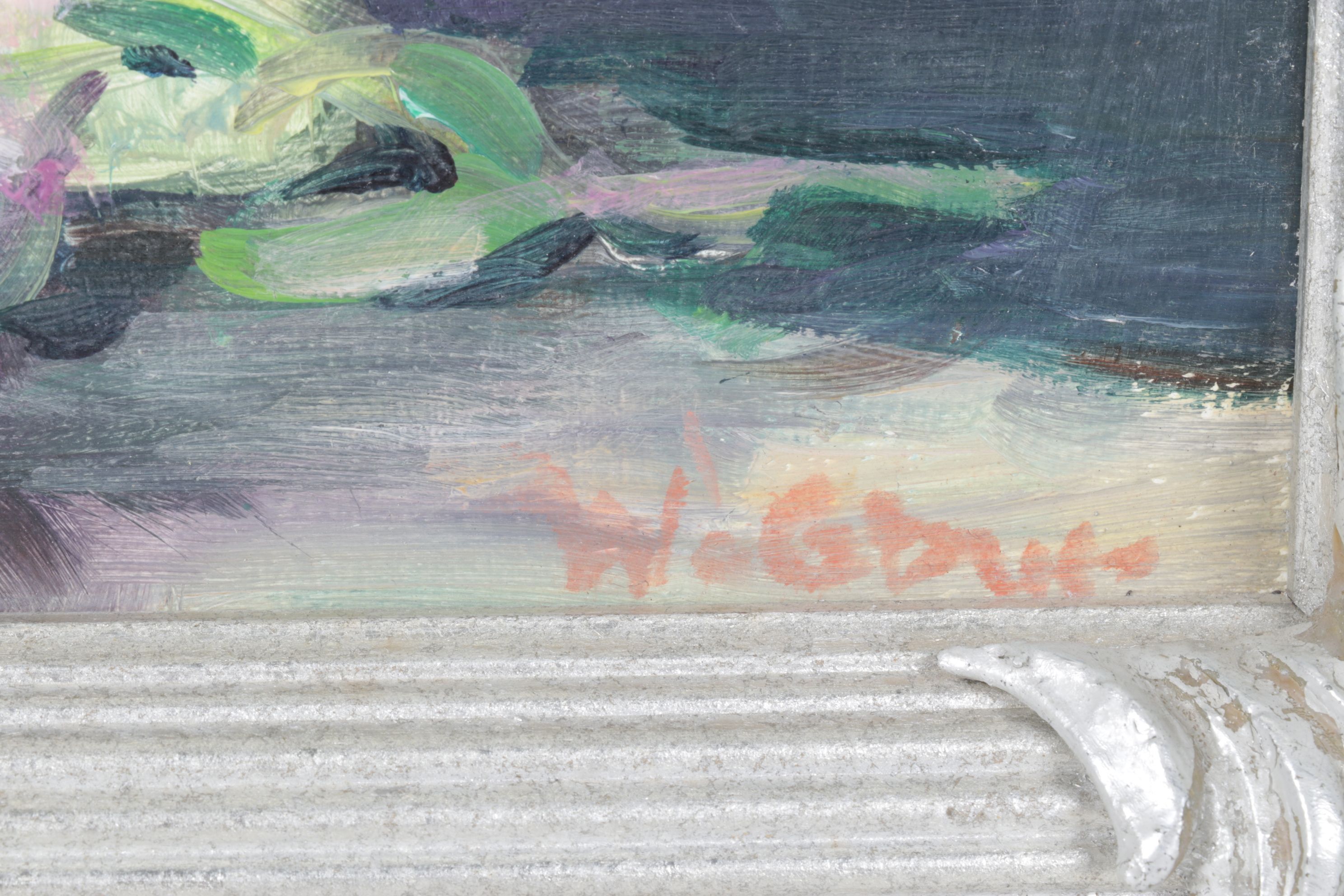 Still Life Acrylic Painting of Bouquet of Chrysanthemums and Roses