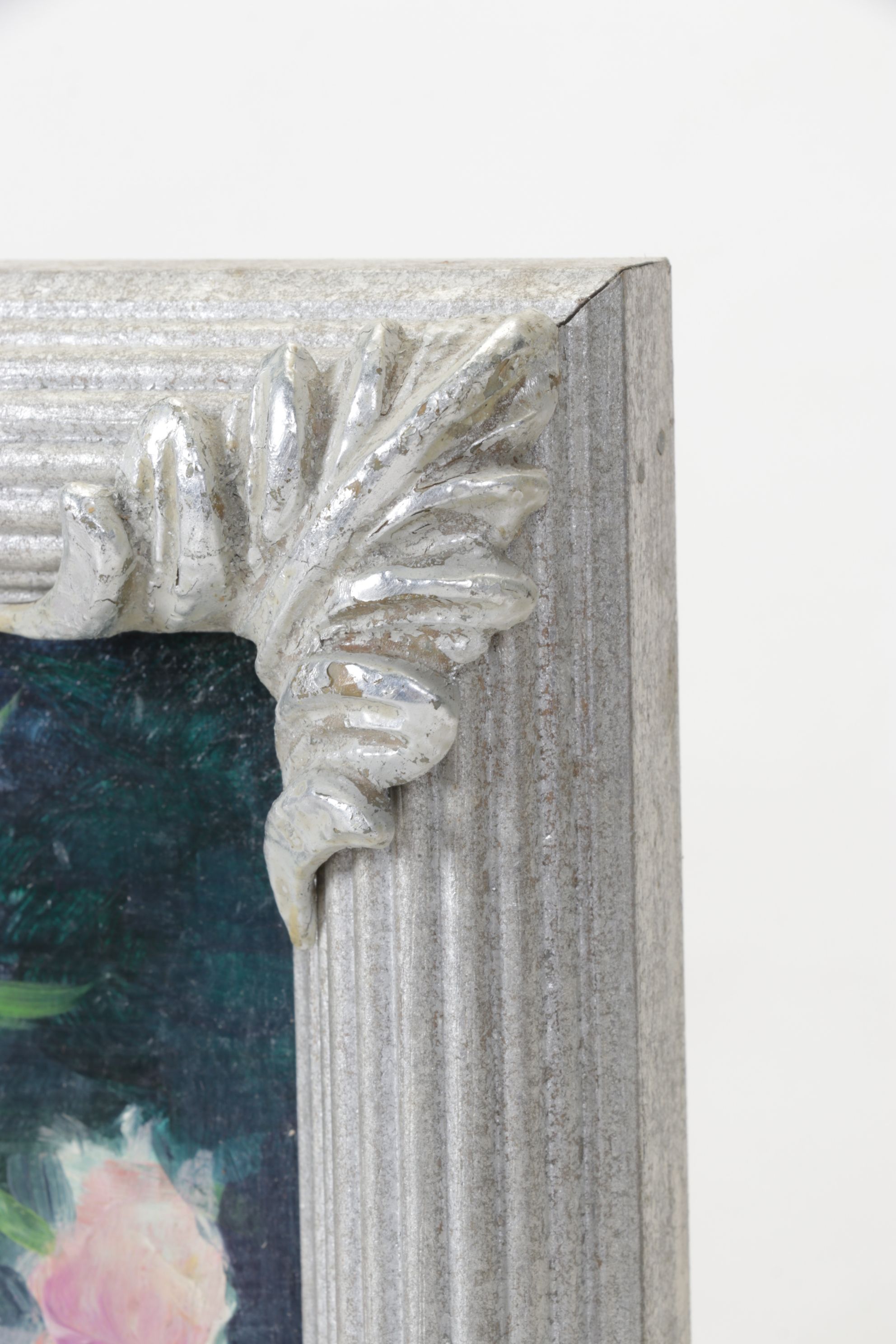 Still Life Acrylic Painting of Bouquet of Chrysanthemums and Roses