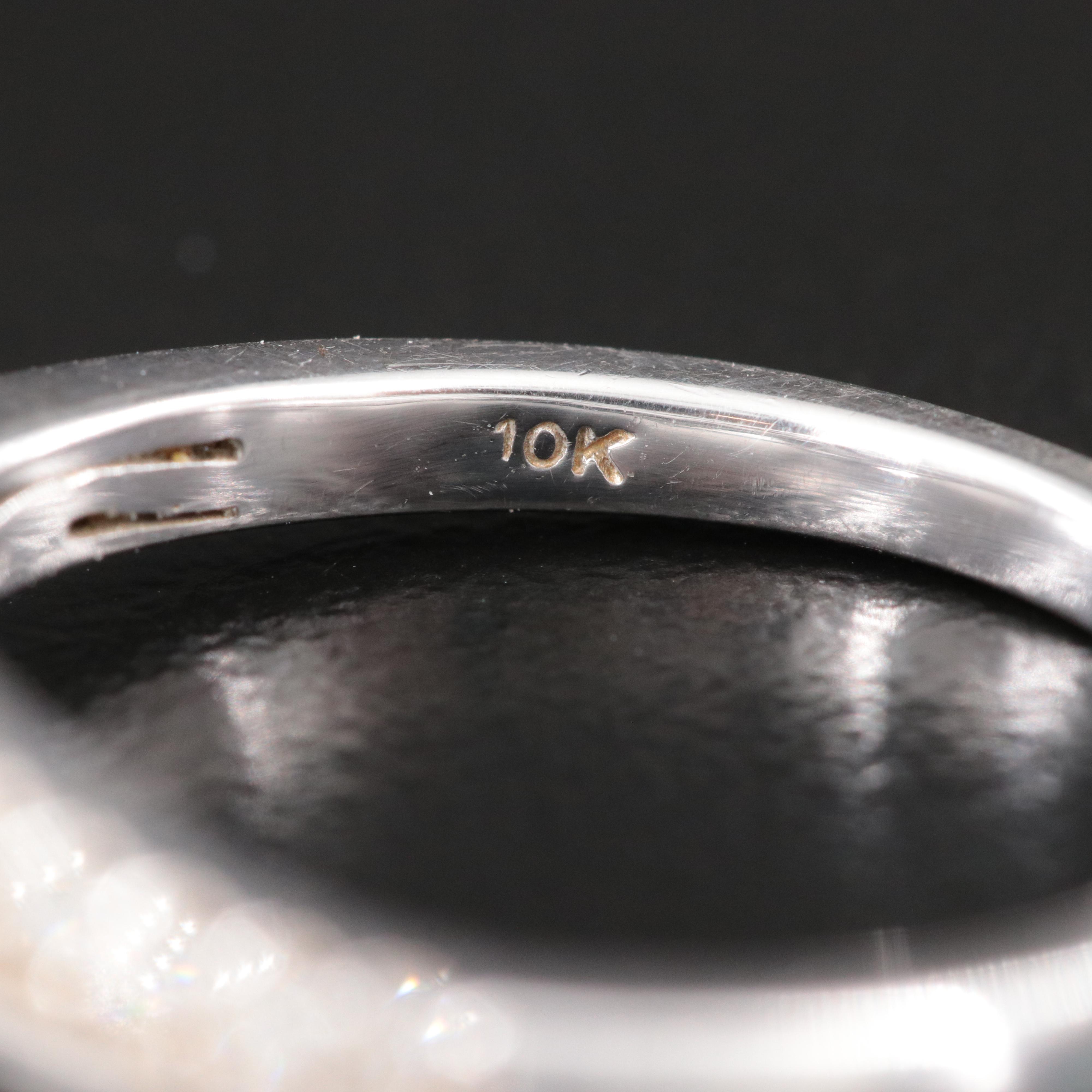 10K 0.57 CTW Diamond Ring with Lab Grown Fancy Blue Center