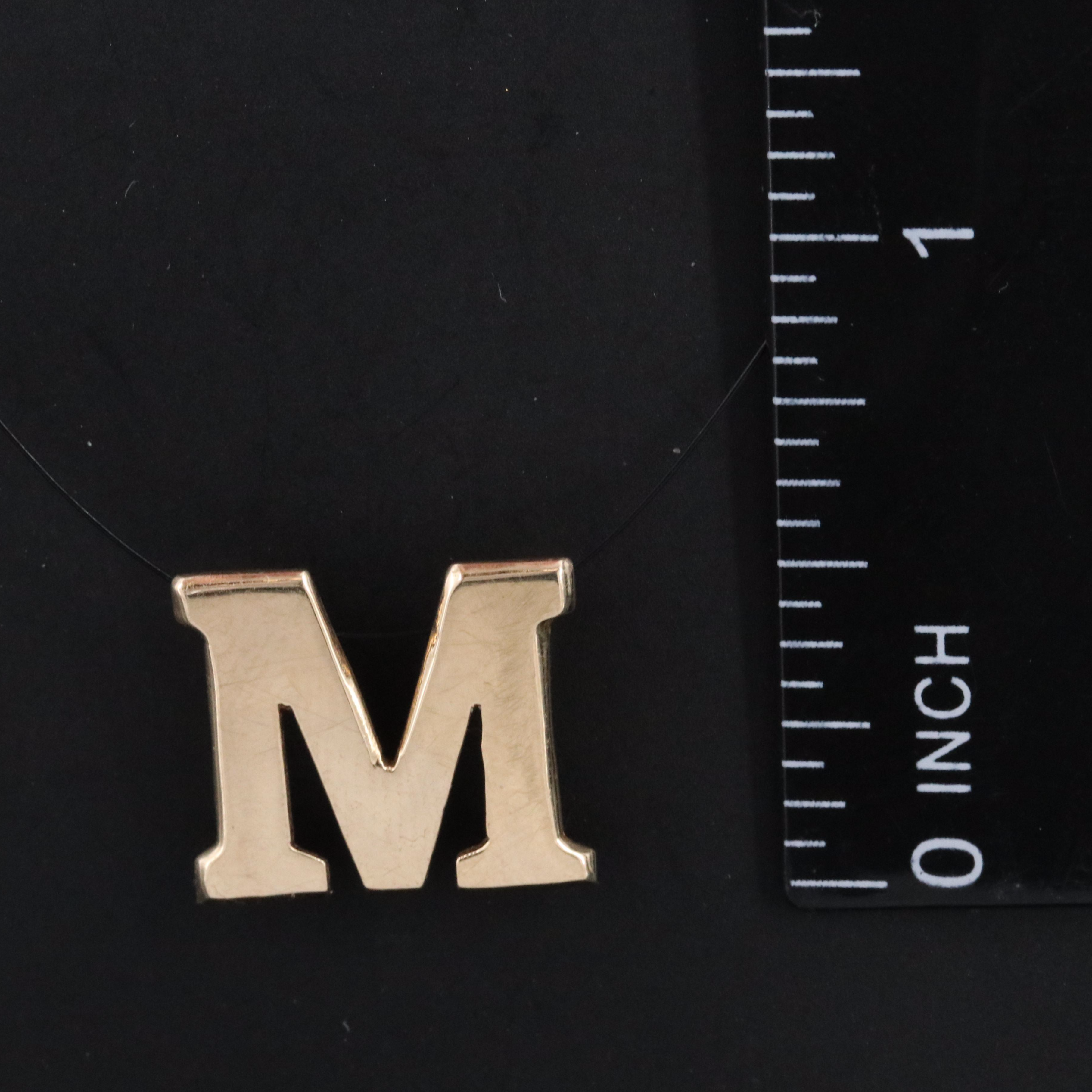 14K Letter "M" Pendant