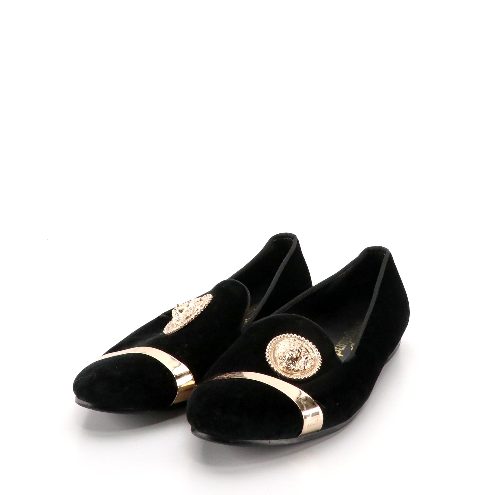 Men's Harpelunde Lion Head Black Velvet Dress Shoes