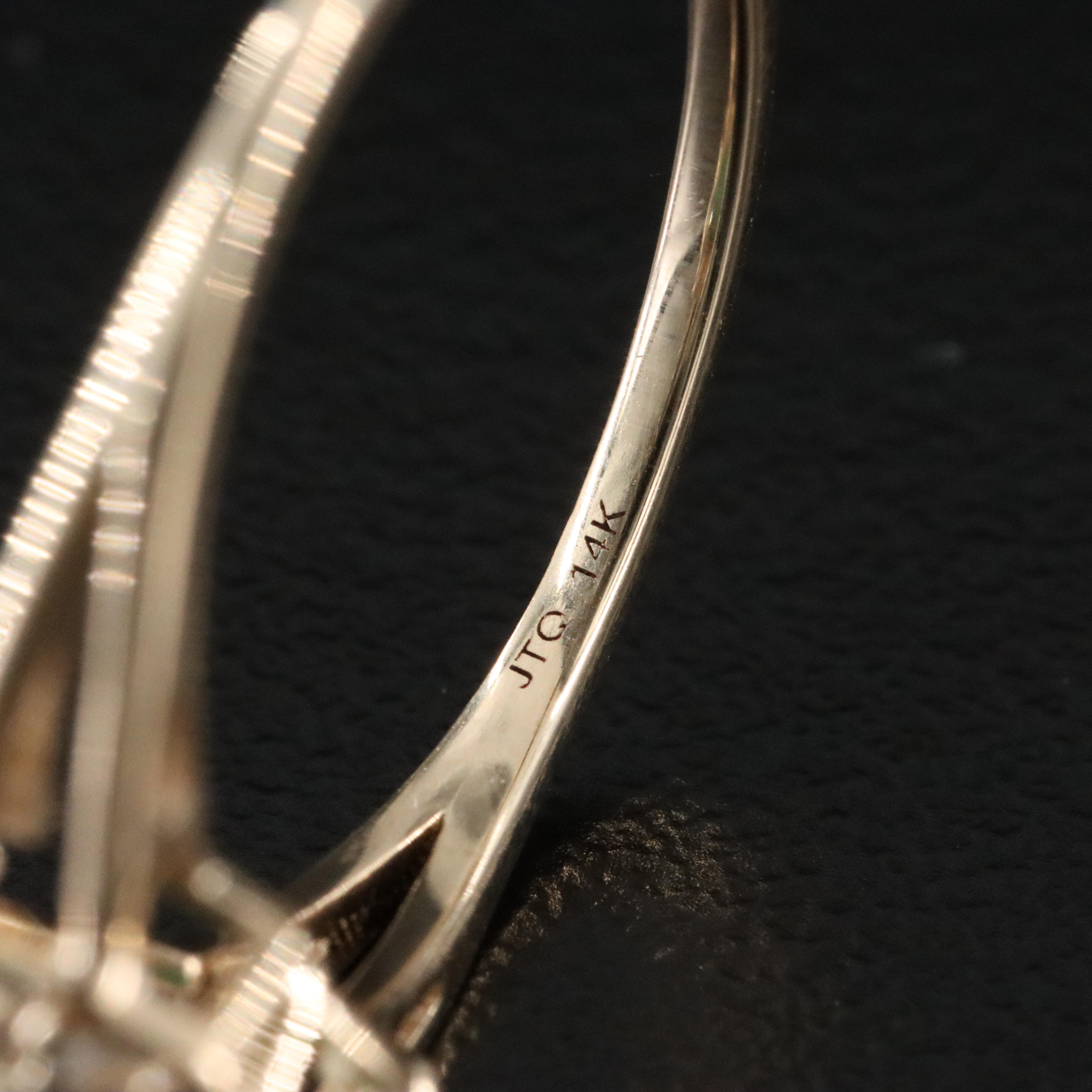 14K Emerald and White Sapphire Ring