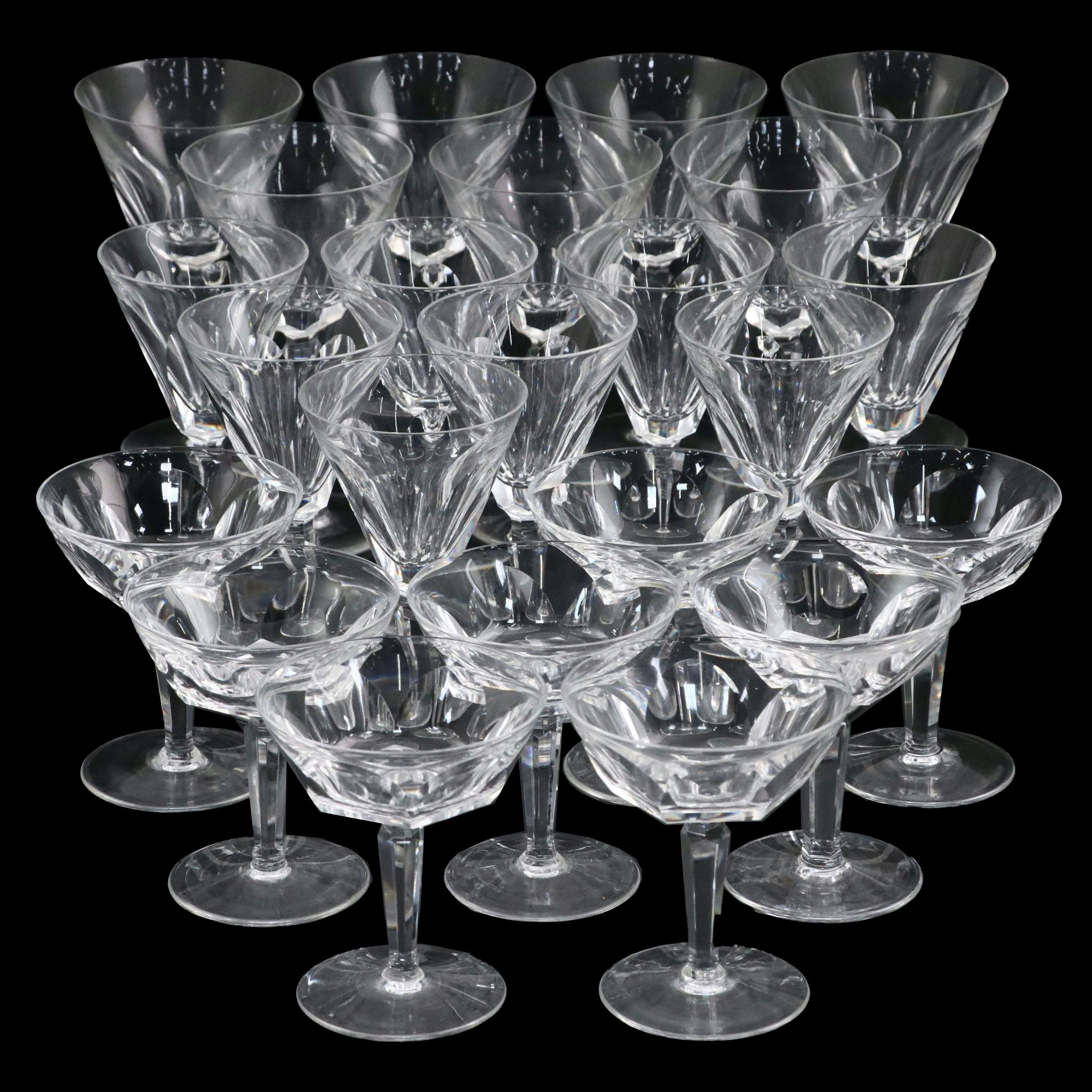 Waterford "Sheila" Crystal Champagne Coupes, Wine Glasses, and Water Goblets