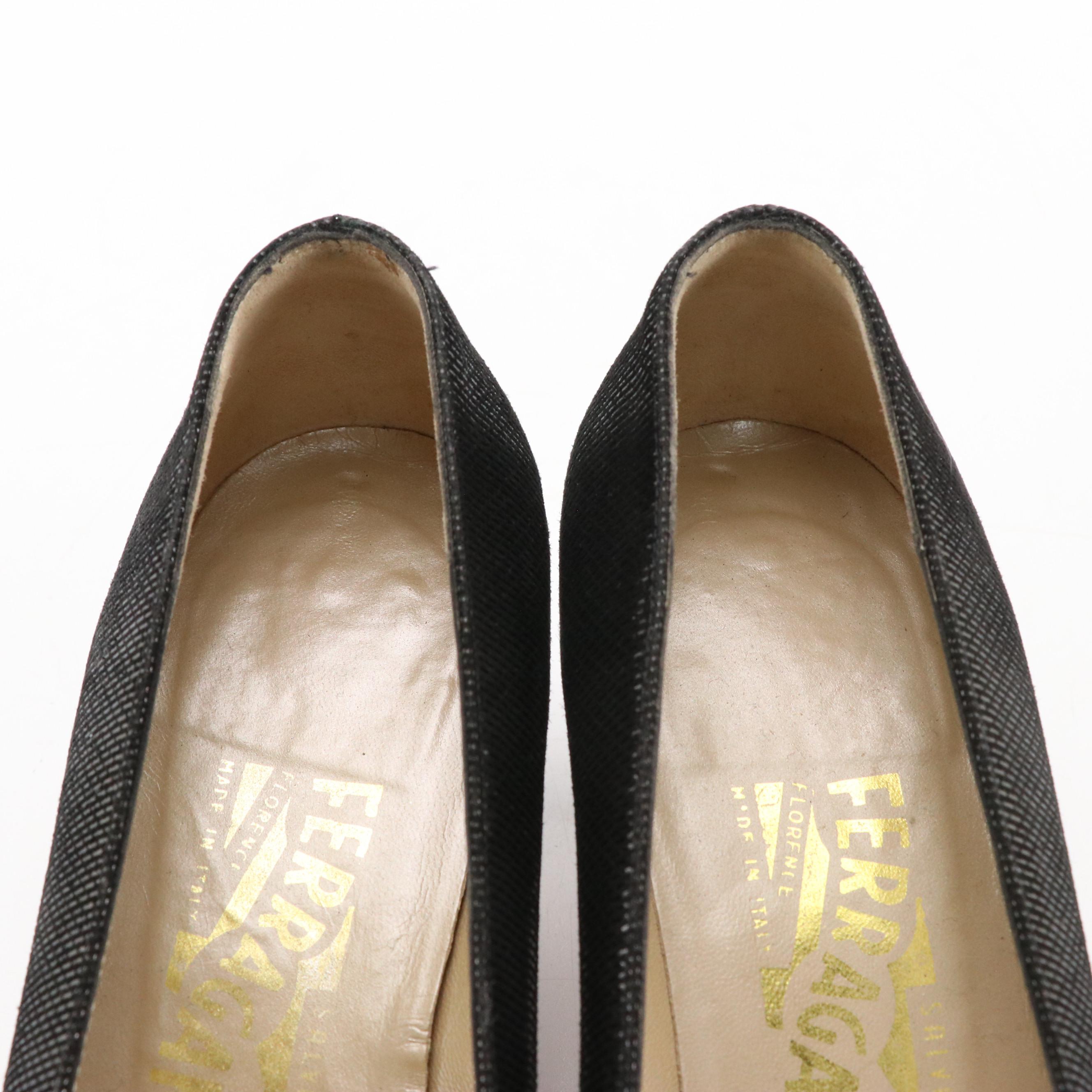 Salvatore Ferragamo Shiny Suede Low Heeled Shoes, Bally Heeled Leather Loafers