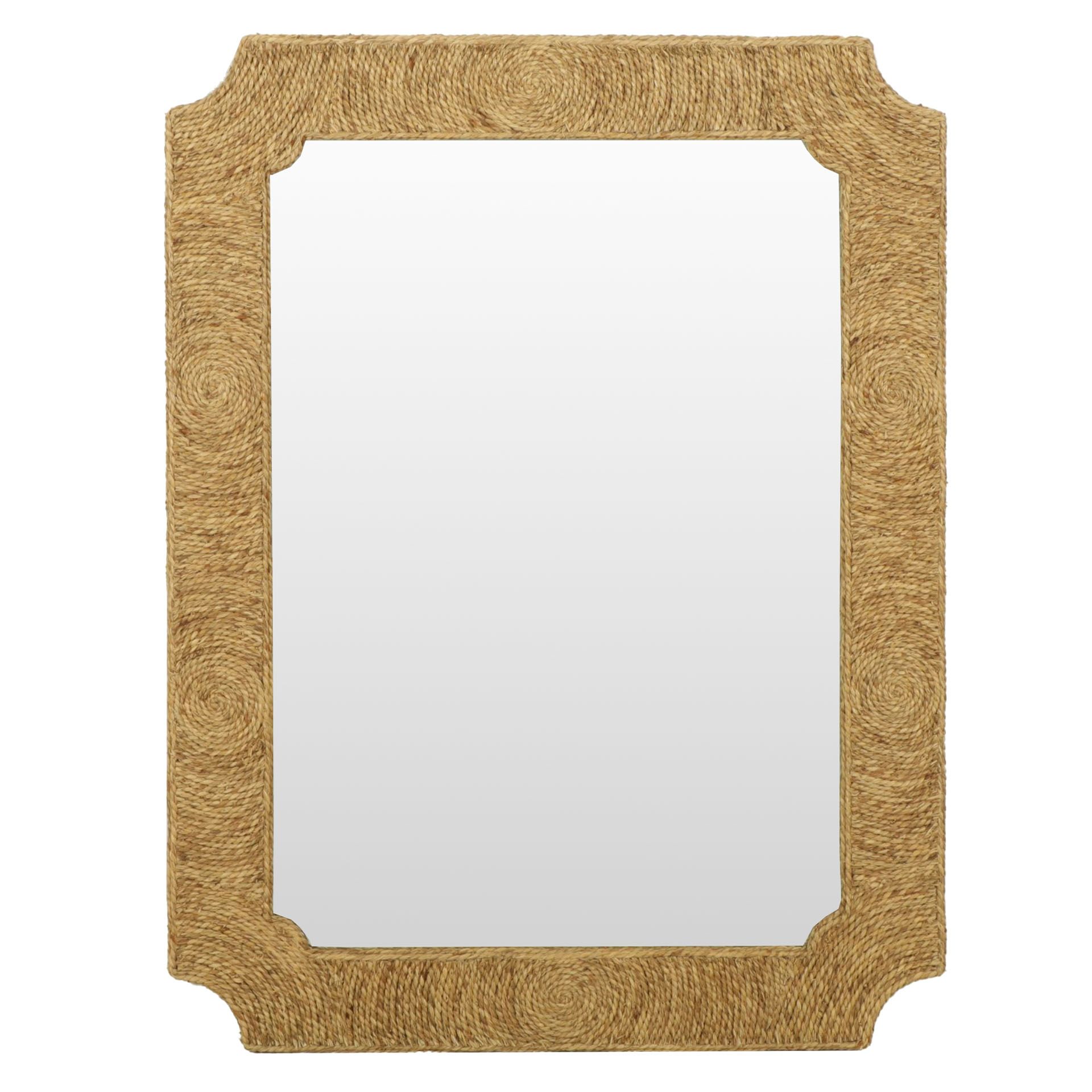 Bassett Mirror Company Wall Mirror with Twisted Grass Cord  Frame