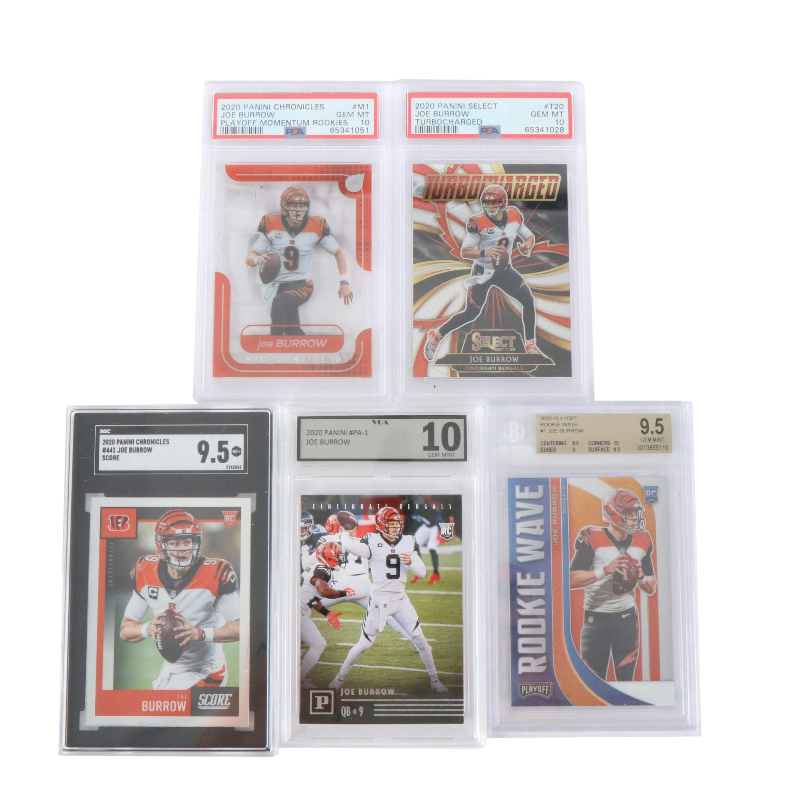 PSA, SGC, and BGS Graded Joe Burrow Rookie Football Cards with More