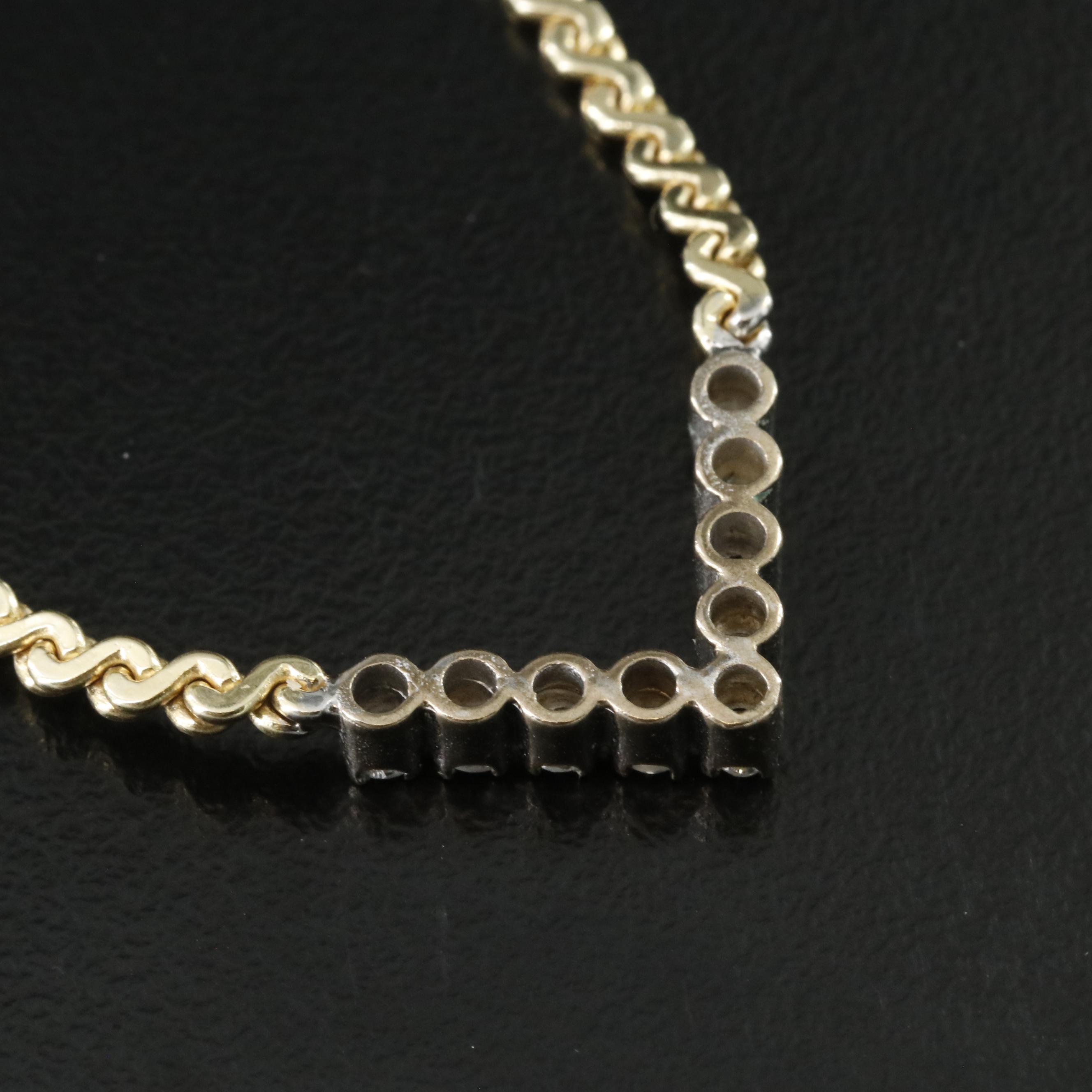 10K 0.36 CTW Diamond Station on 14K Serpentine Necklace