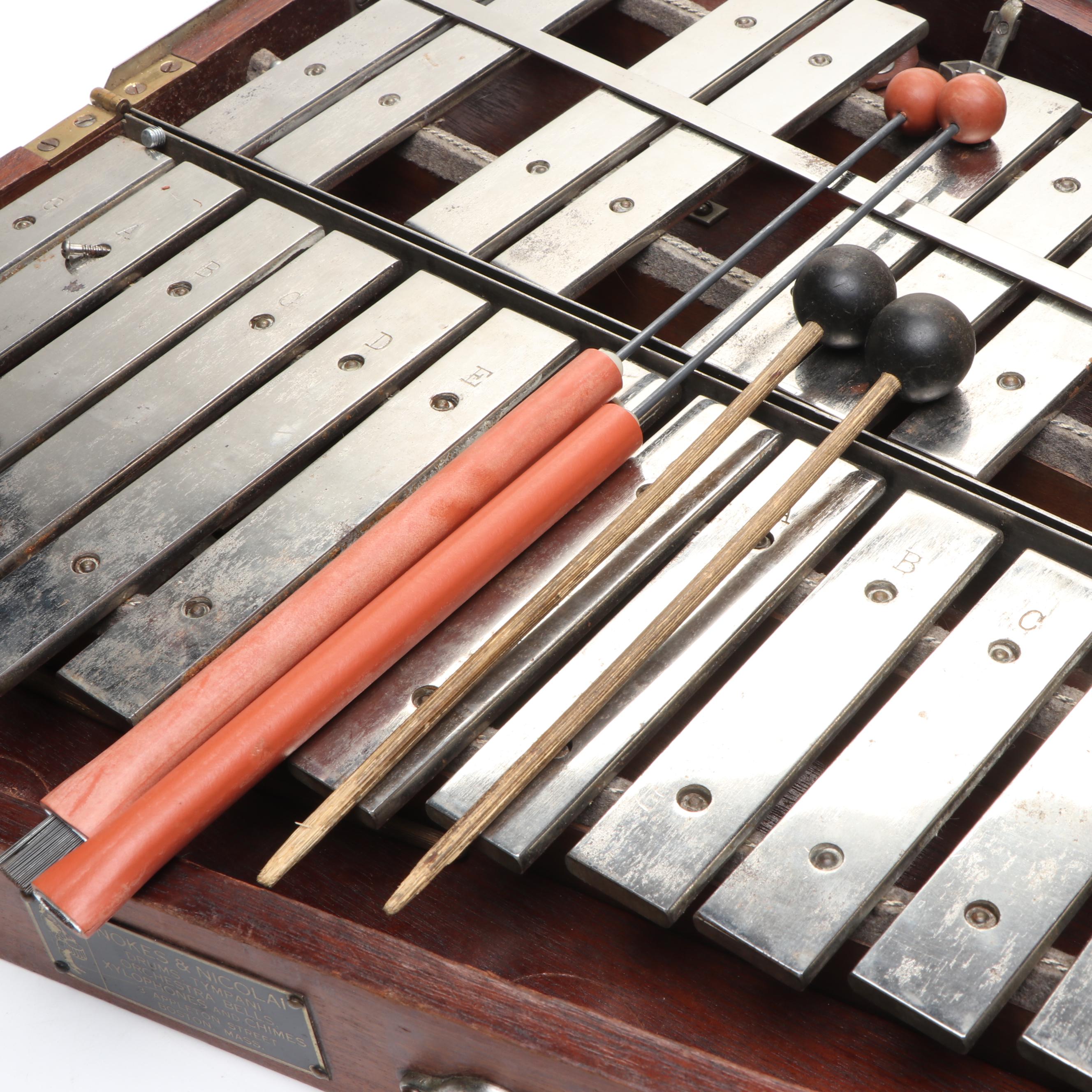 Antique Nokes & Nicolai Xylophone with Mallets