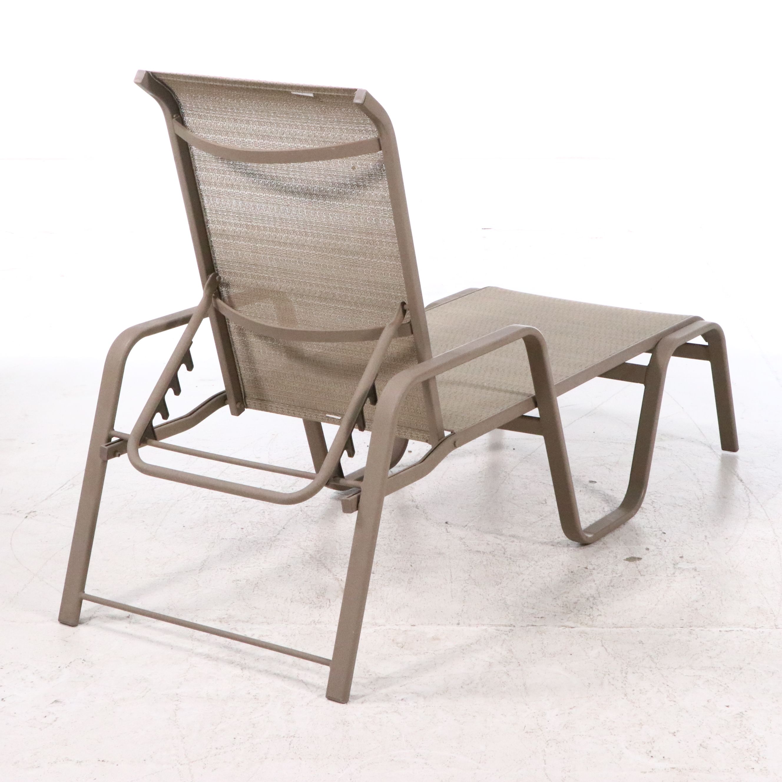 Carter Grandle Cast Aluminum Sling Chaise Lounge with Armchair