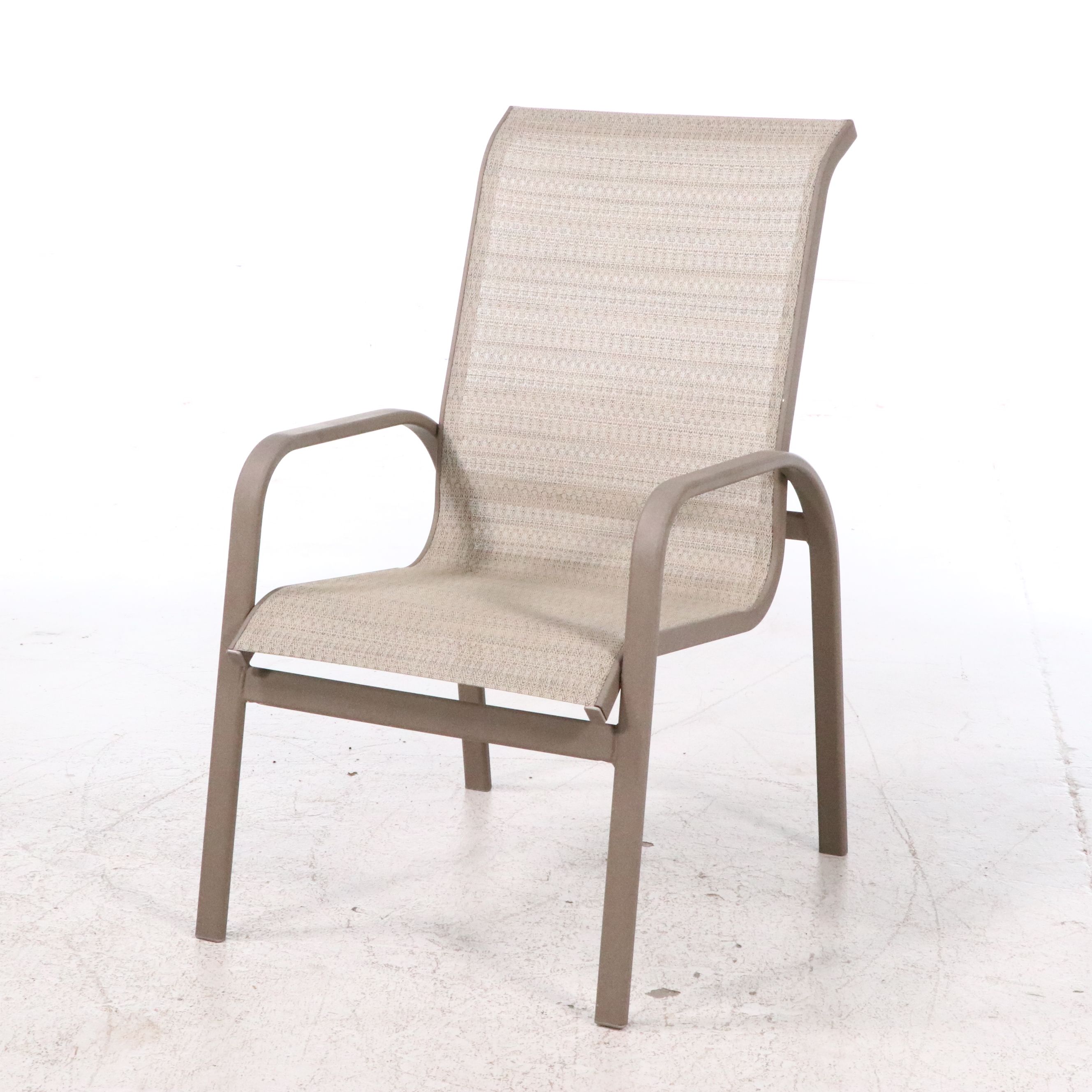 Carter Grandle Cast Aluminum Sling Chaise Lounge with Armchair