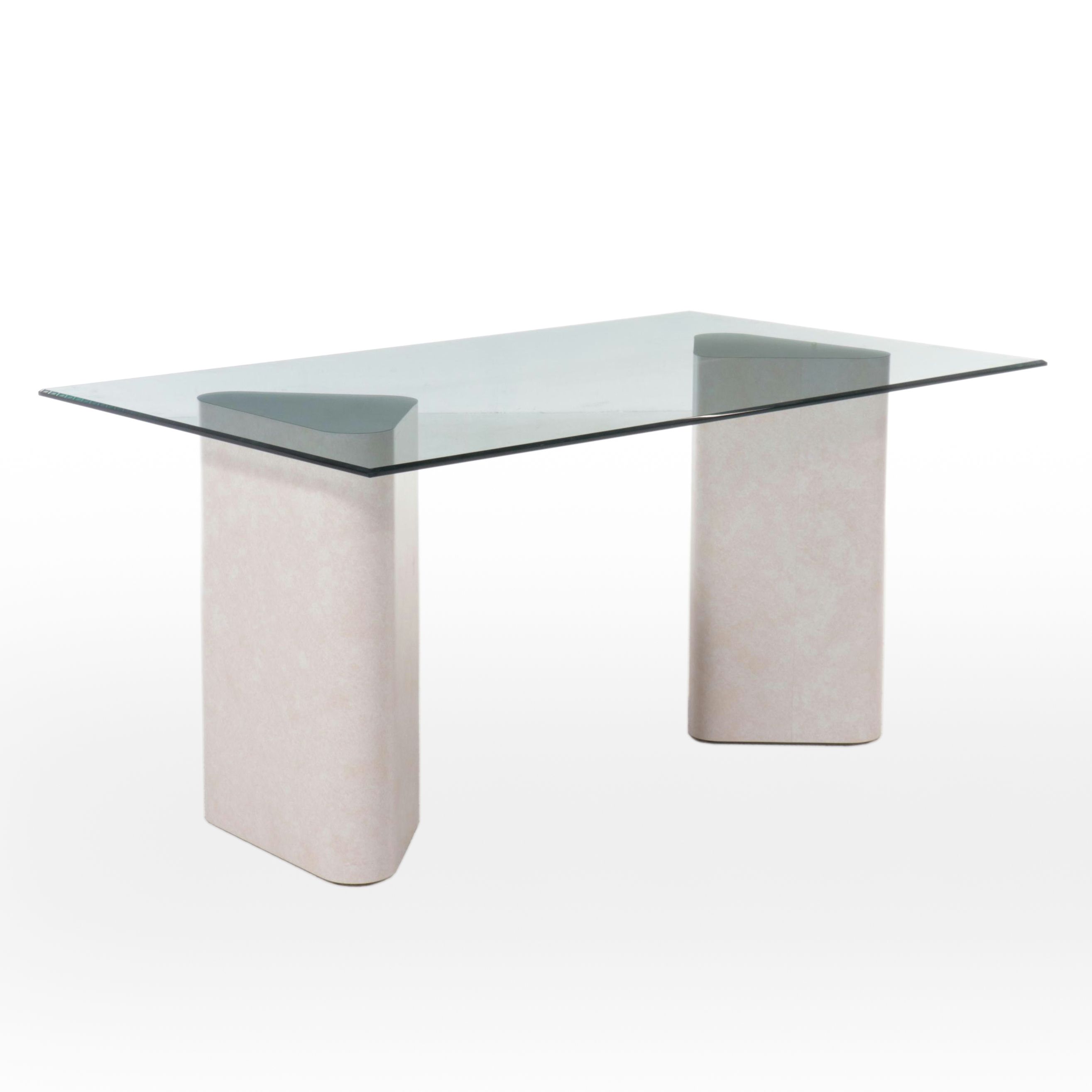 Postmodern Style Glass Top Dining Table