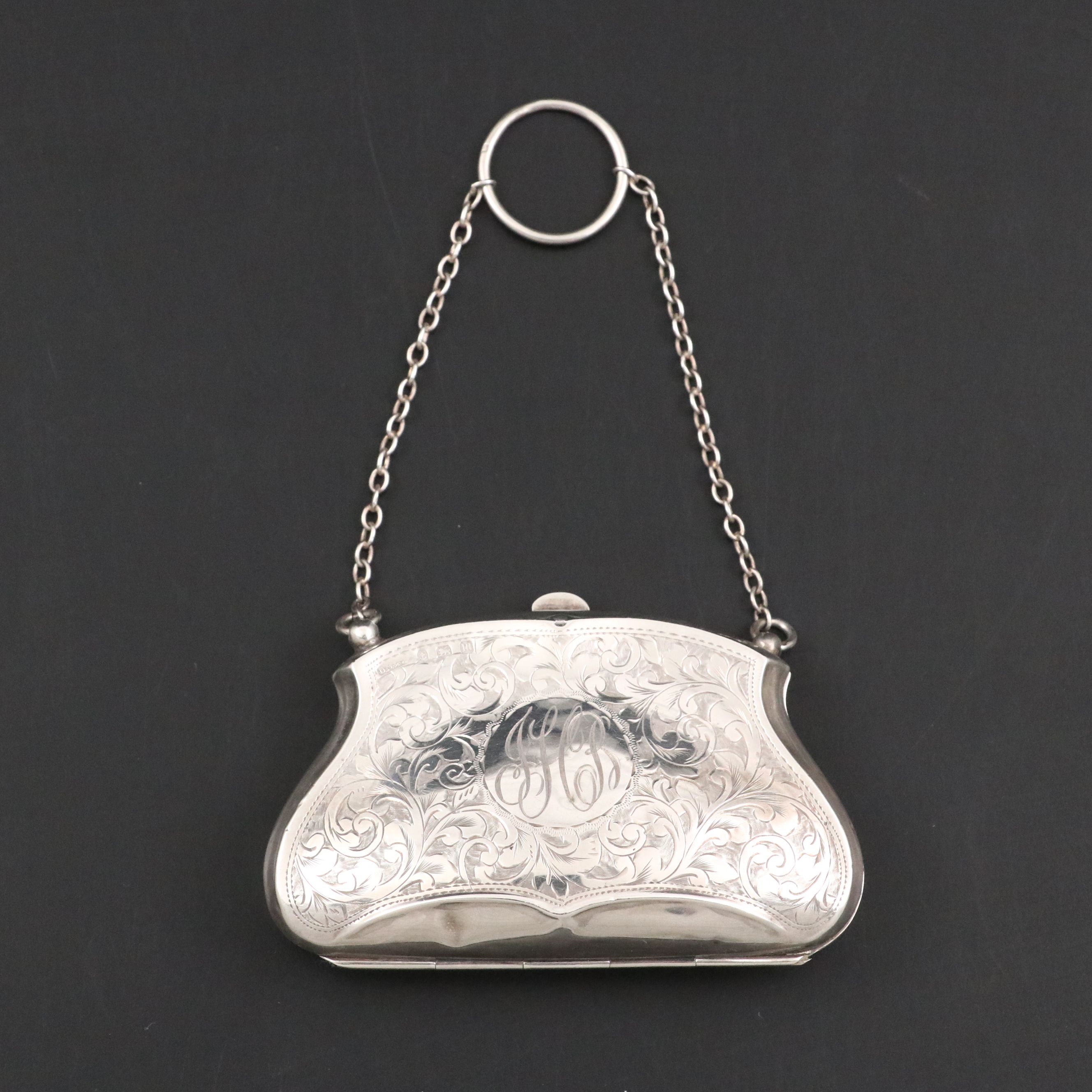 Davis Moss & Co. English Sterling Silver Engraved Coin Purse, 1911