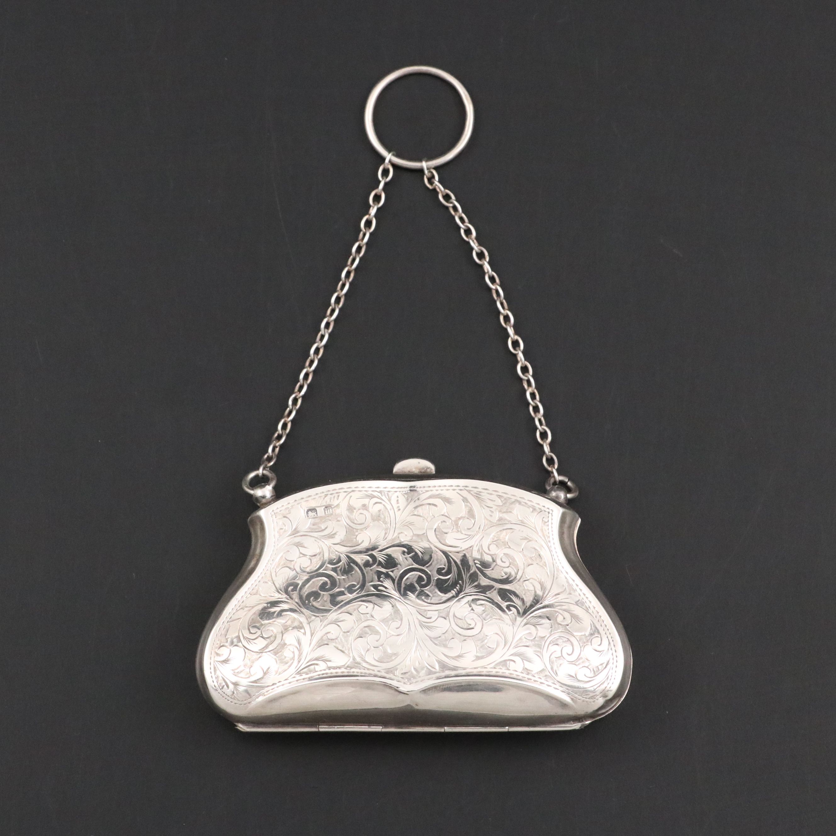 Davis Moss & Co. English Sterling Silver Engraved Coin Purse, 1911