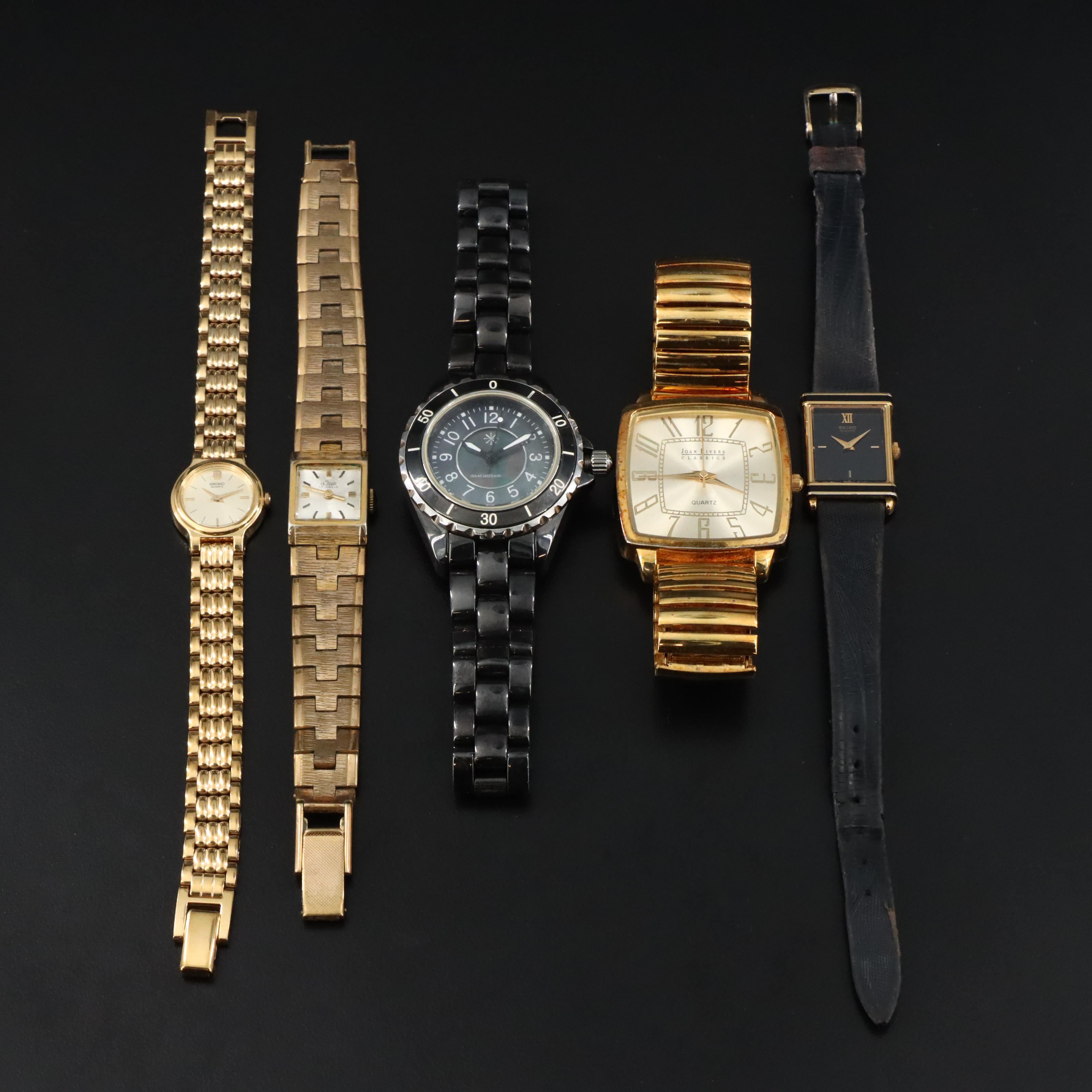 Collection of Quartz Watches Featuring Lejour, Isaac Mizrahi and Seiko
