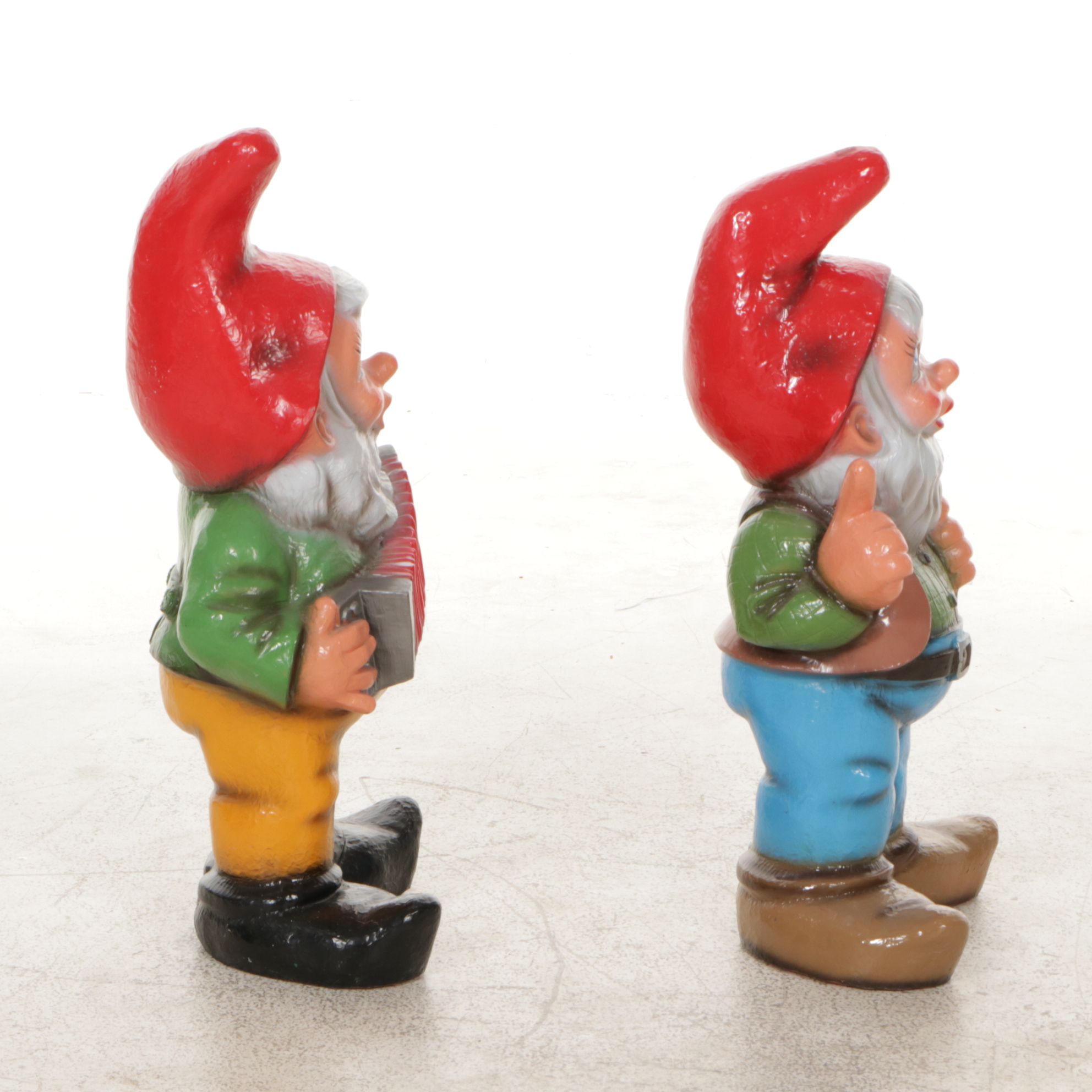 Pair of Musical Merry Garden Gnome Sculptures