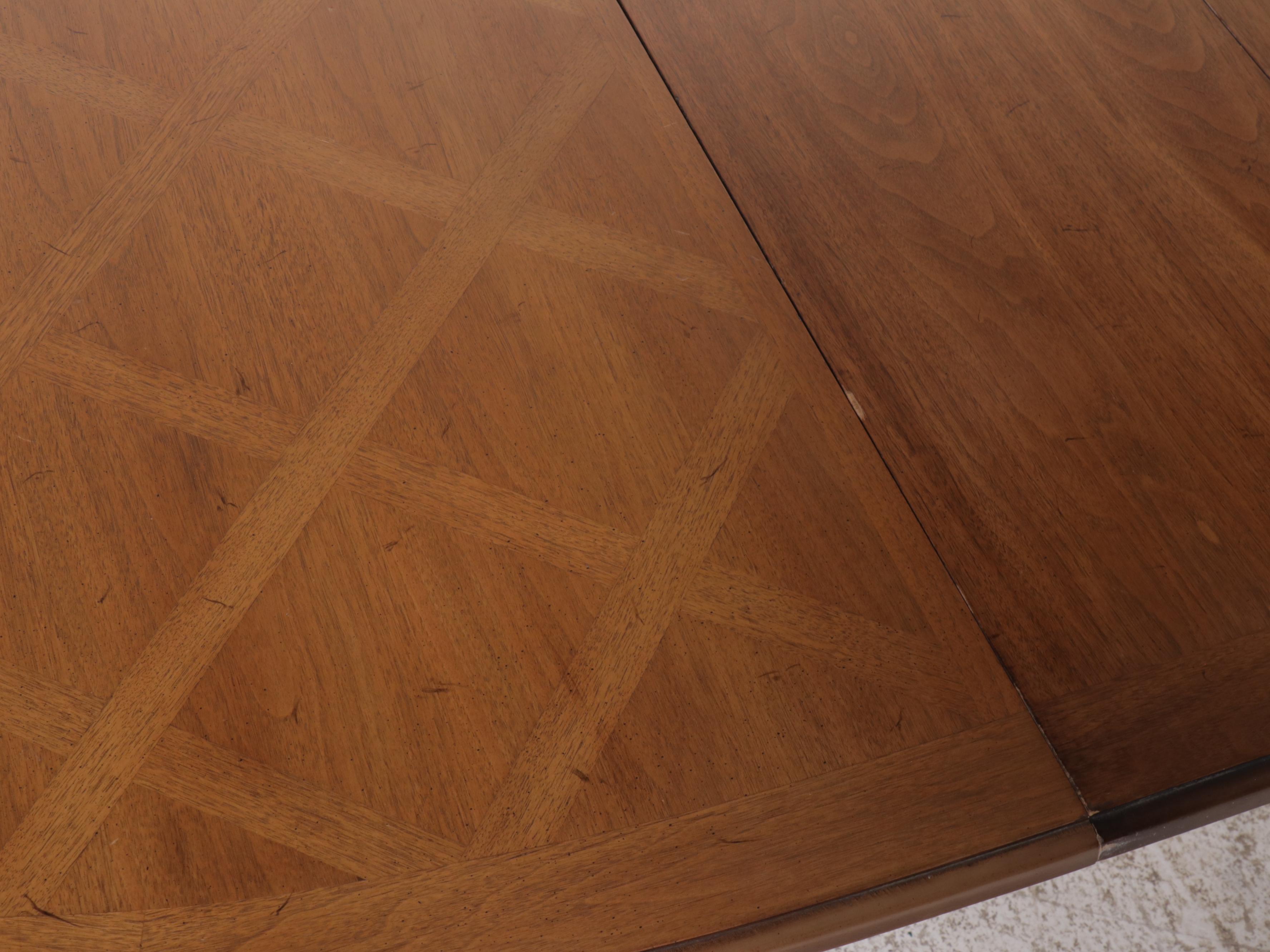 Seven Piece French Provincial Style Dining Set with Cane Back Chairs