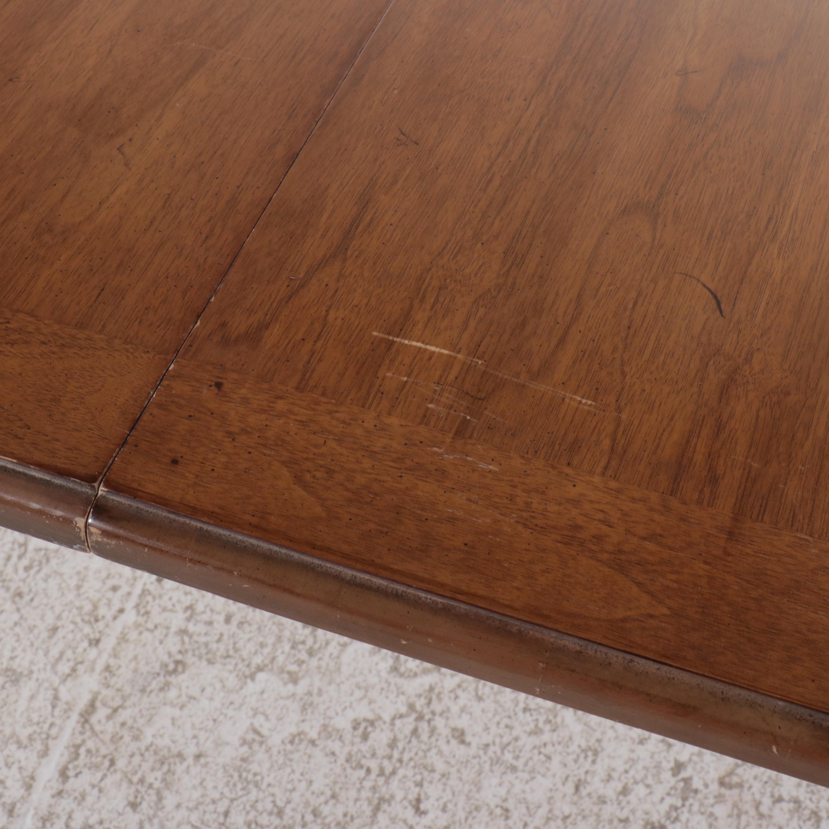 Seven Piece French Provincial Style Dining Set with Cane Back Chairs