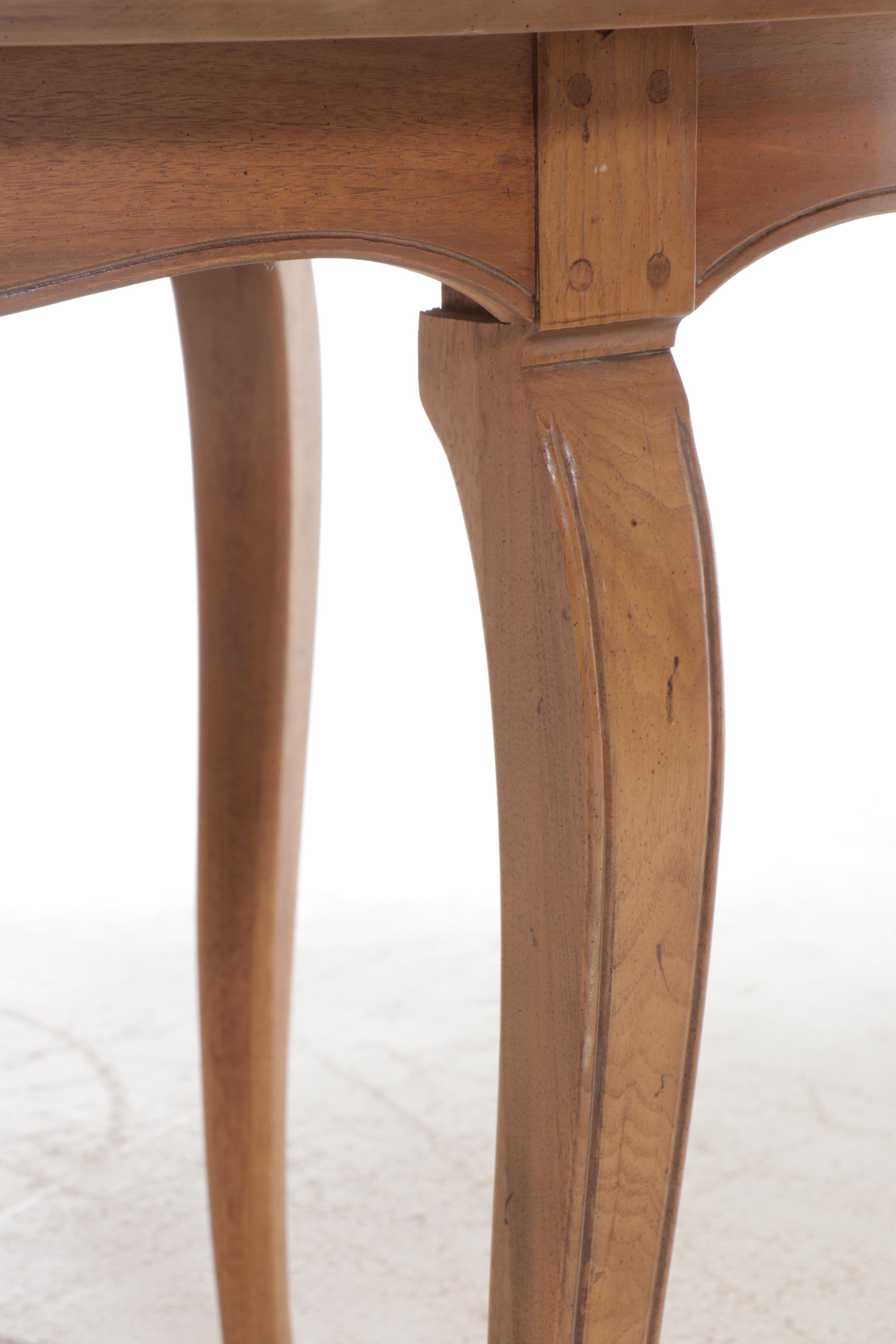 Seven Piece French Provincial Style Dining Set with Cane Back Chairs