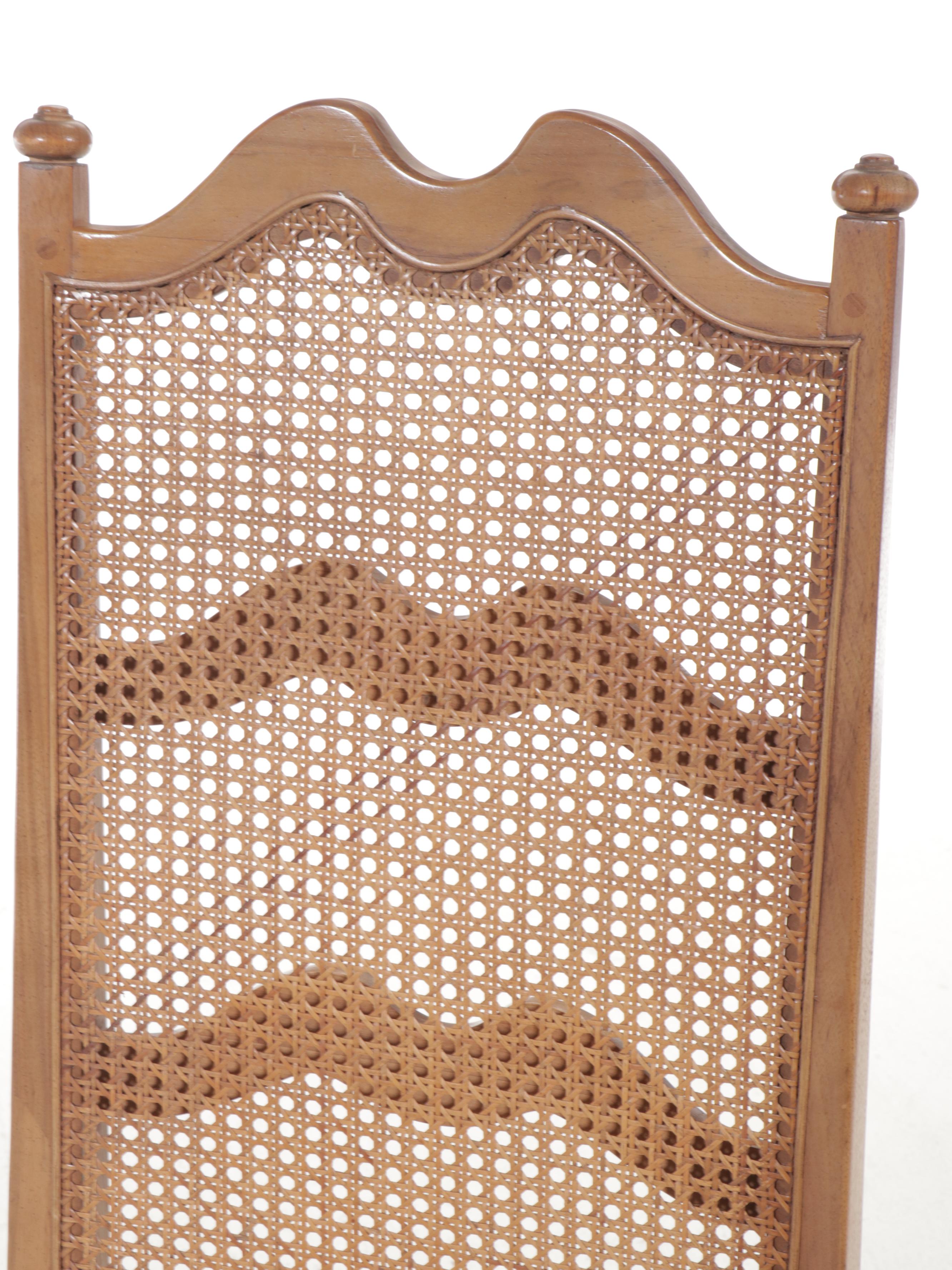 Seven Piece French Provincial Style Dining Set with Cane Back Chairs