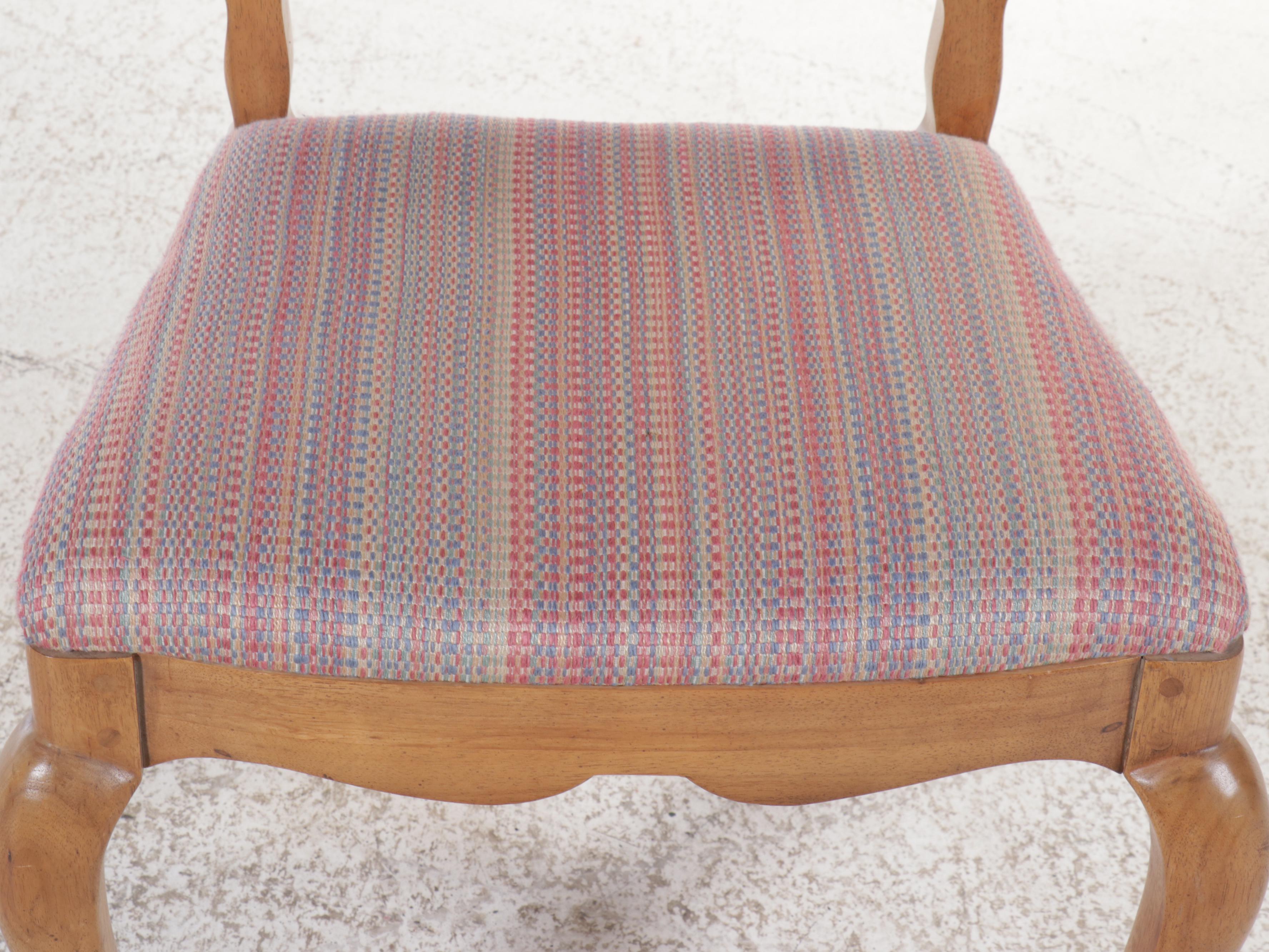 Seven Piece French Provincial Style Dining Set with Cane Back Chairs