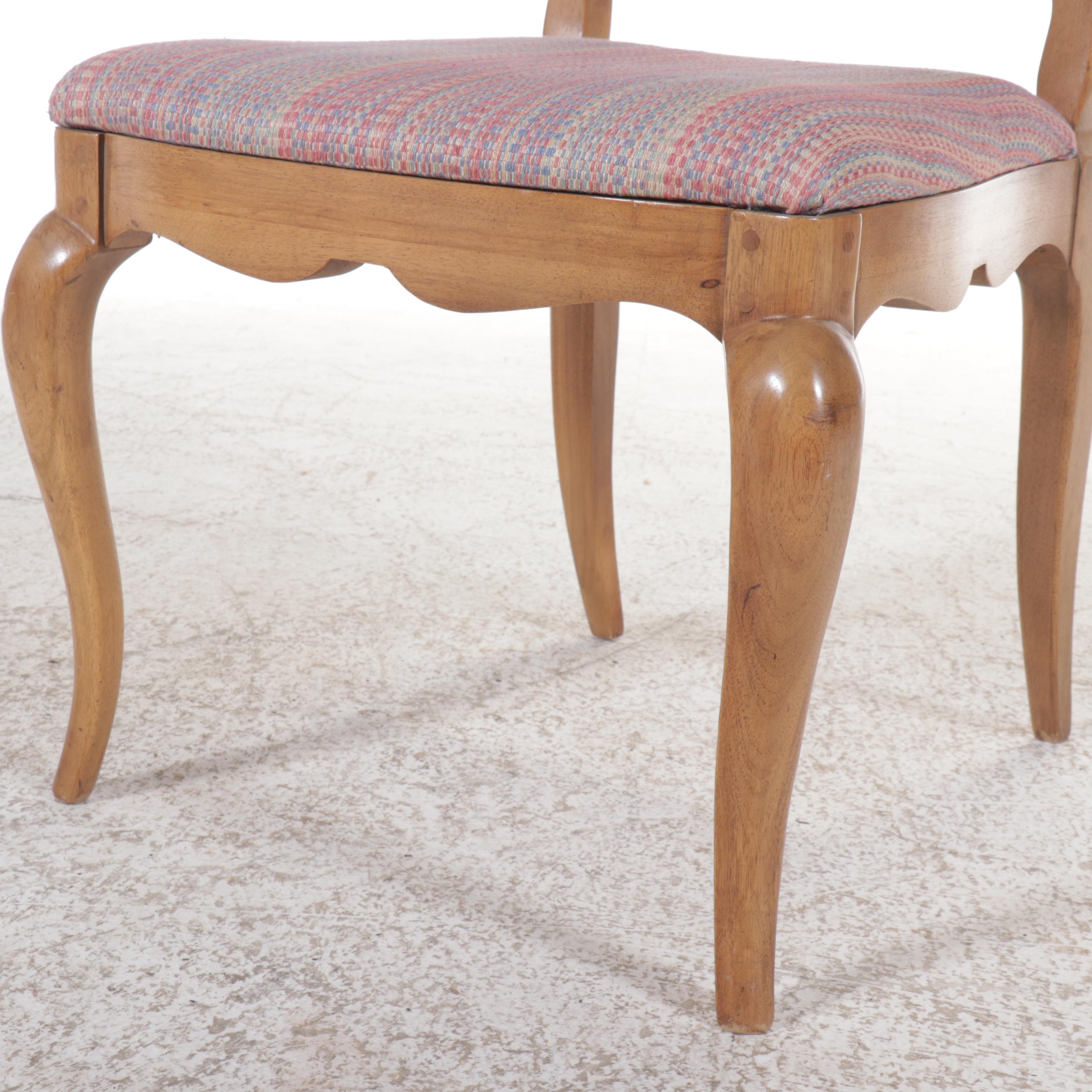 Seven Piece French Provincial Style Dining Set with Cane Back Chairs