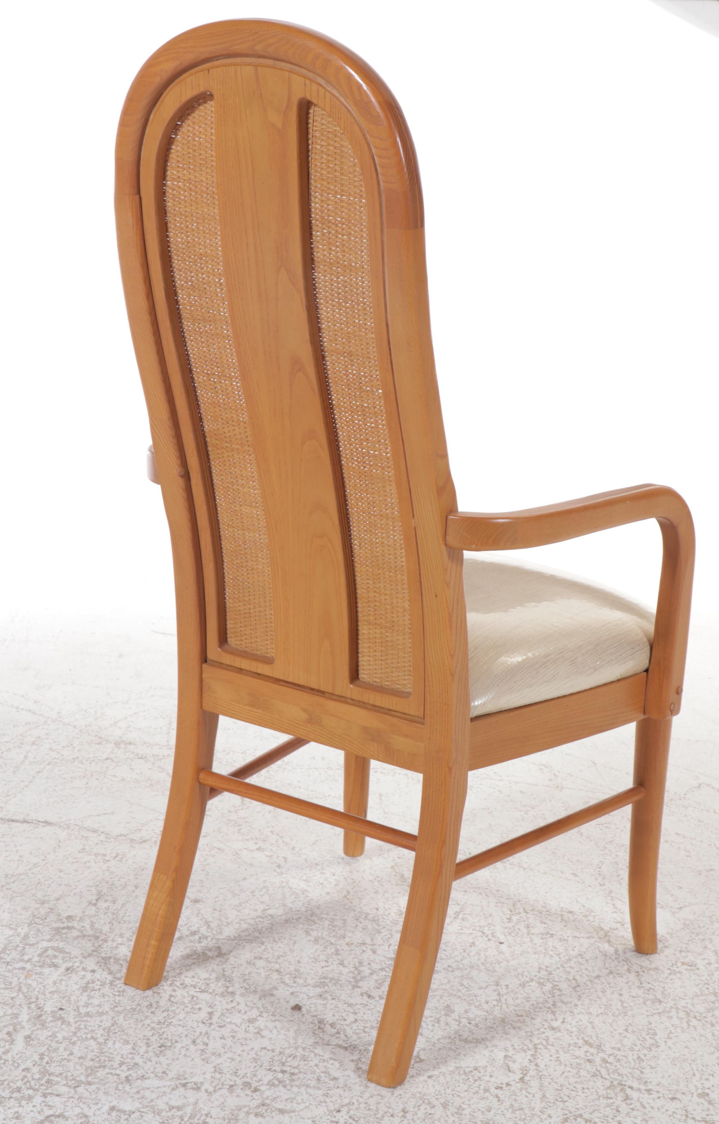 Set of Four Thomasville Furniture Caned Dining Chairs