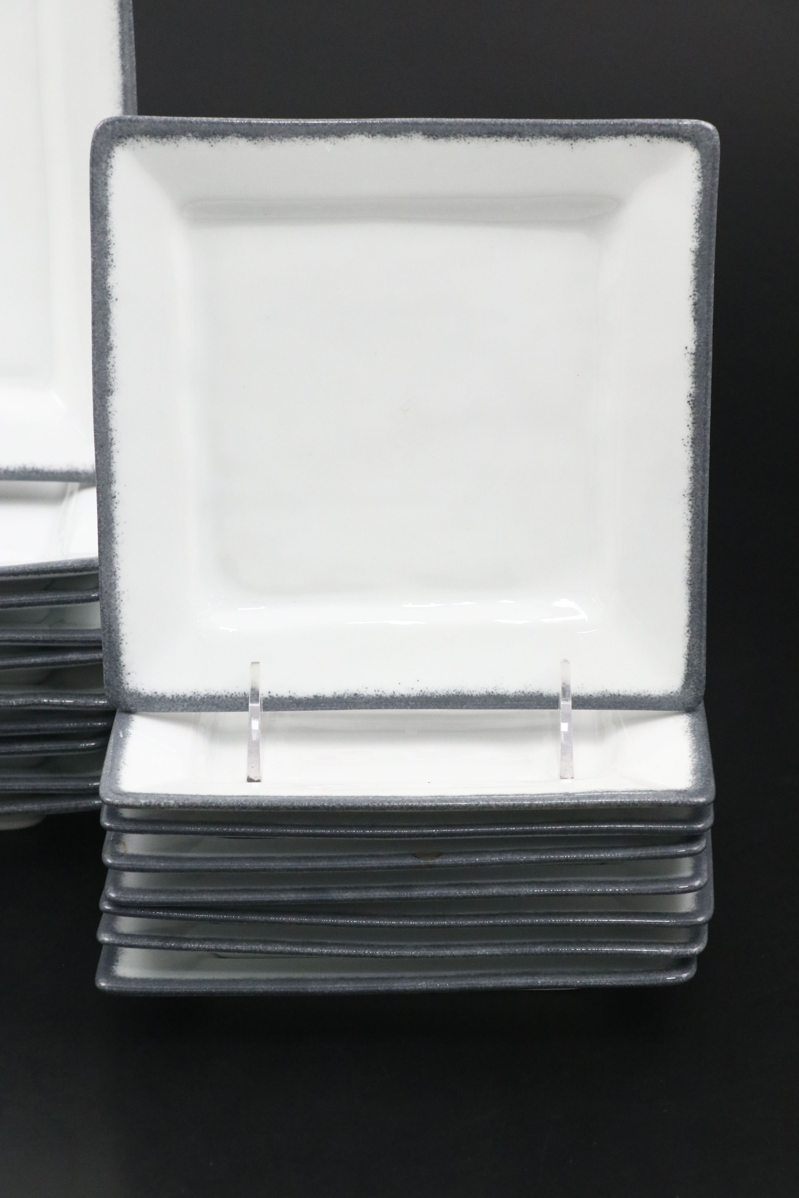 Pillivuyt French "Quartet" Ceramic Plates with Jars "Vuelta" Mugs