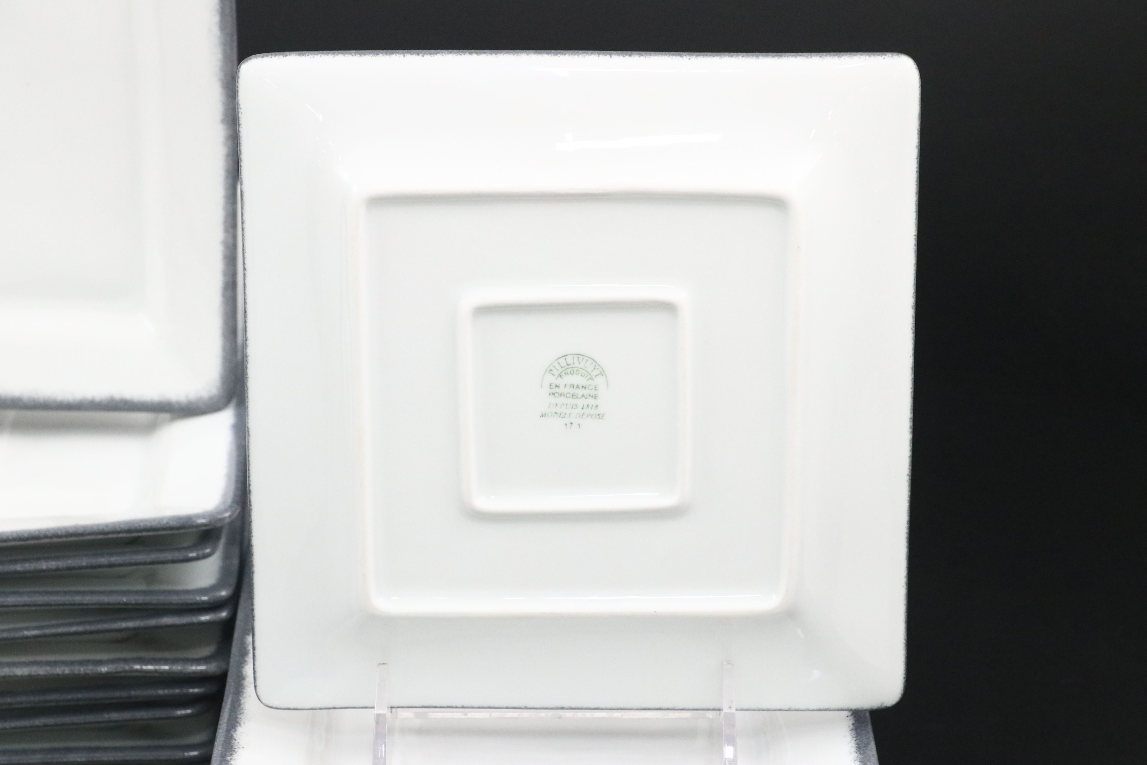 Pillivuyt French "Quartet" Ceramic Plates with Jars "Vuelta" Mugs