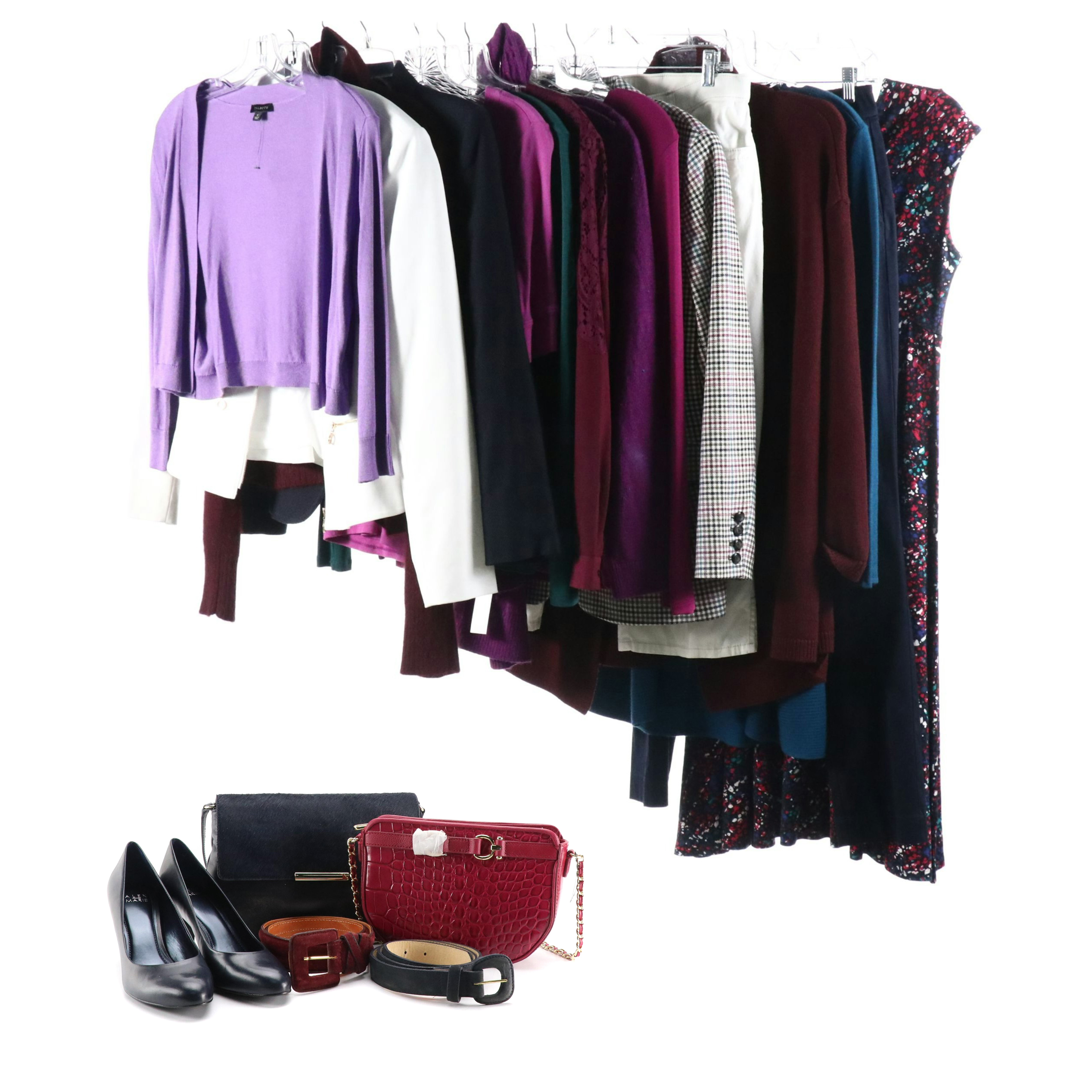 Casual Magenta Capsule Collection with Bags, Belts and Leather Pumps