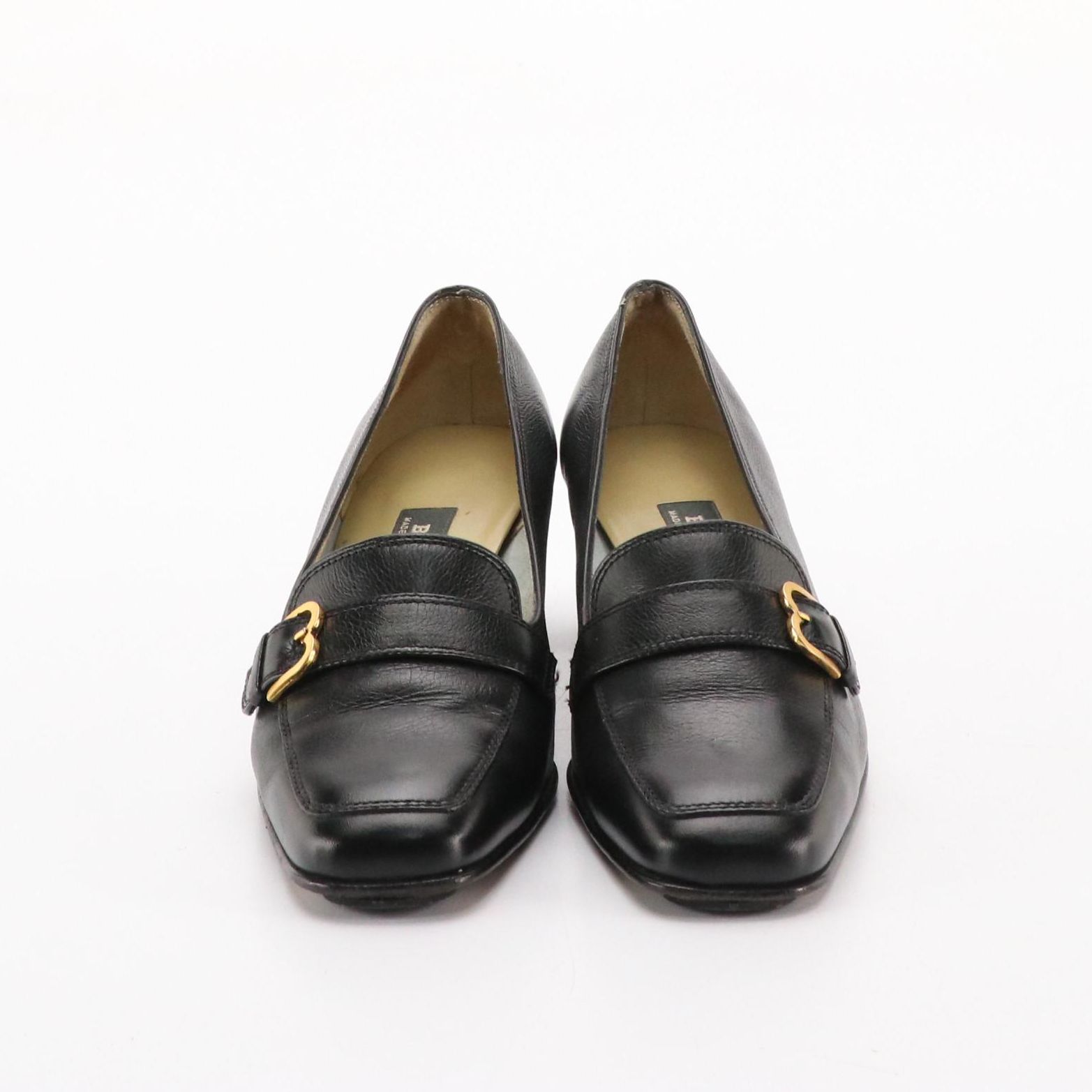 Salvatore Ferragamo Shiny Suede Low Heeled Shoes, Bally Heeled Leather Loafers