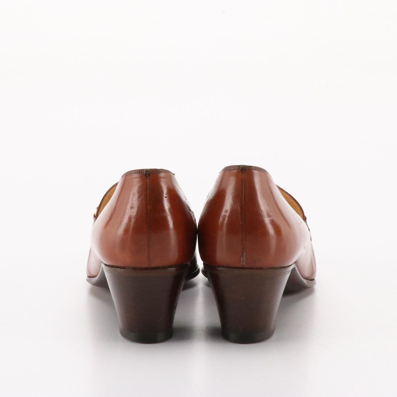 Bally and Bruno Magli Caramel Brown Leather Low-Heeled Shoes