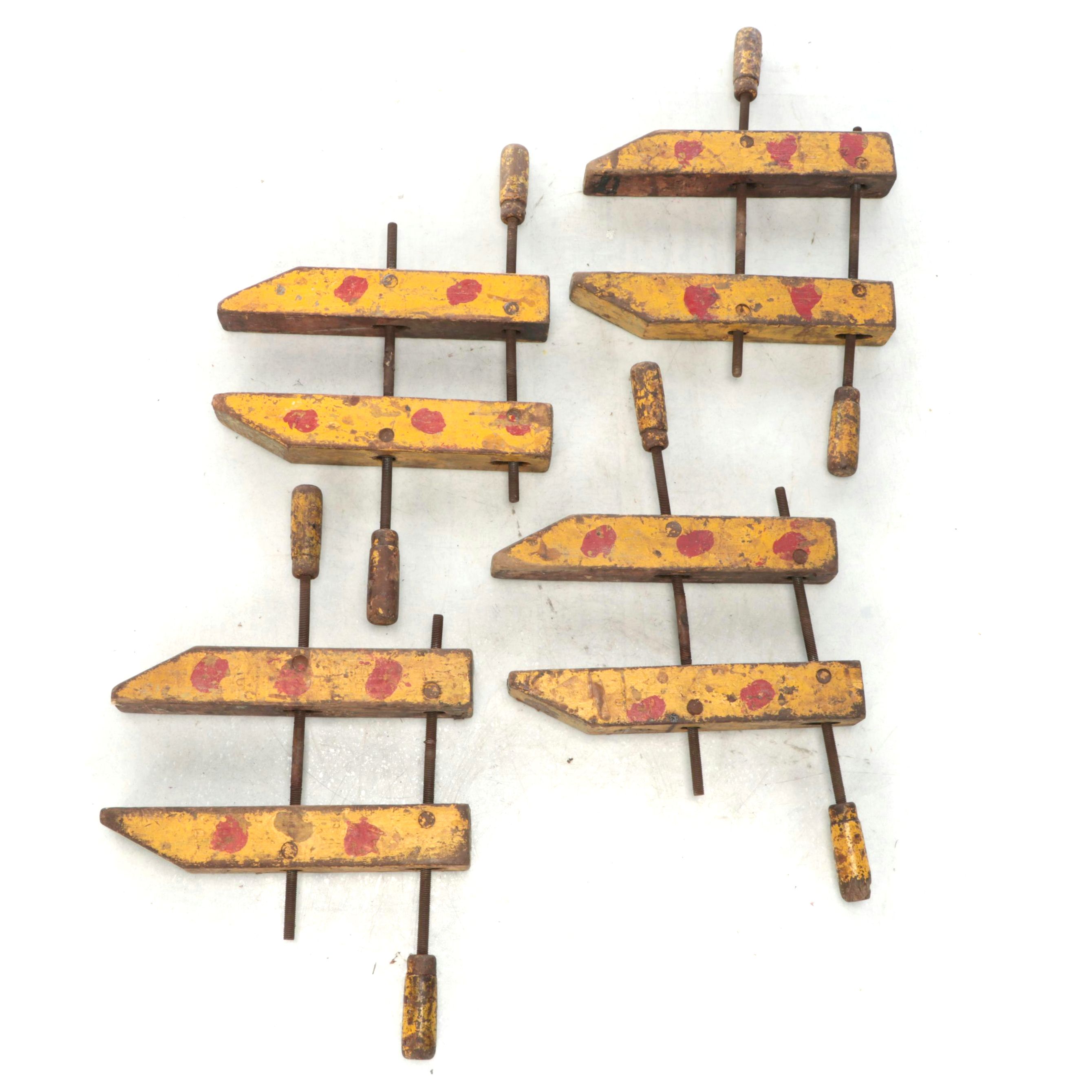 Wooden Hand-Screw Woodworking Clamps