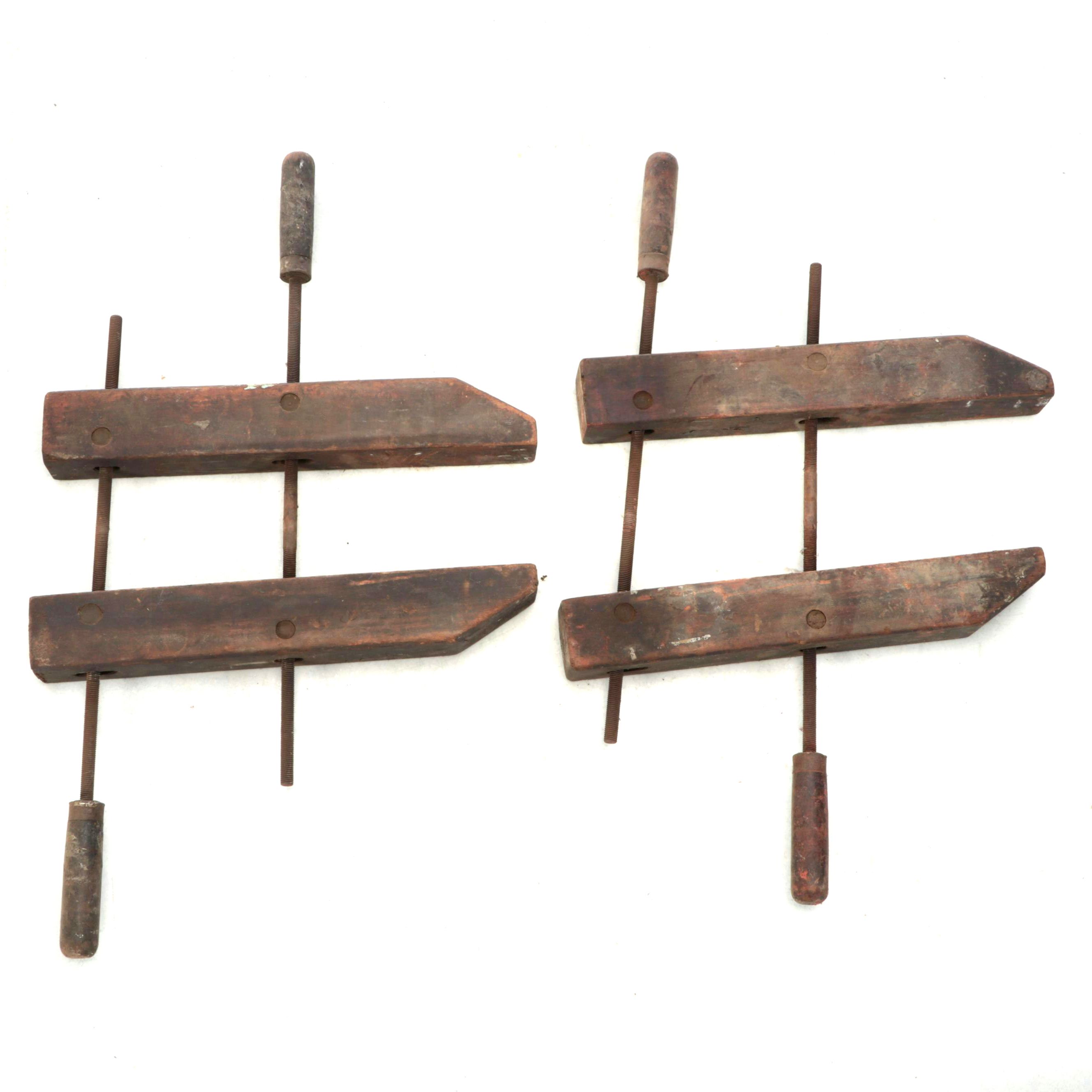 Wooden Hand-Screw Woodworking Clamps