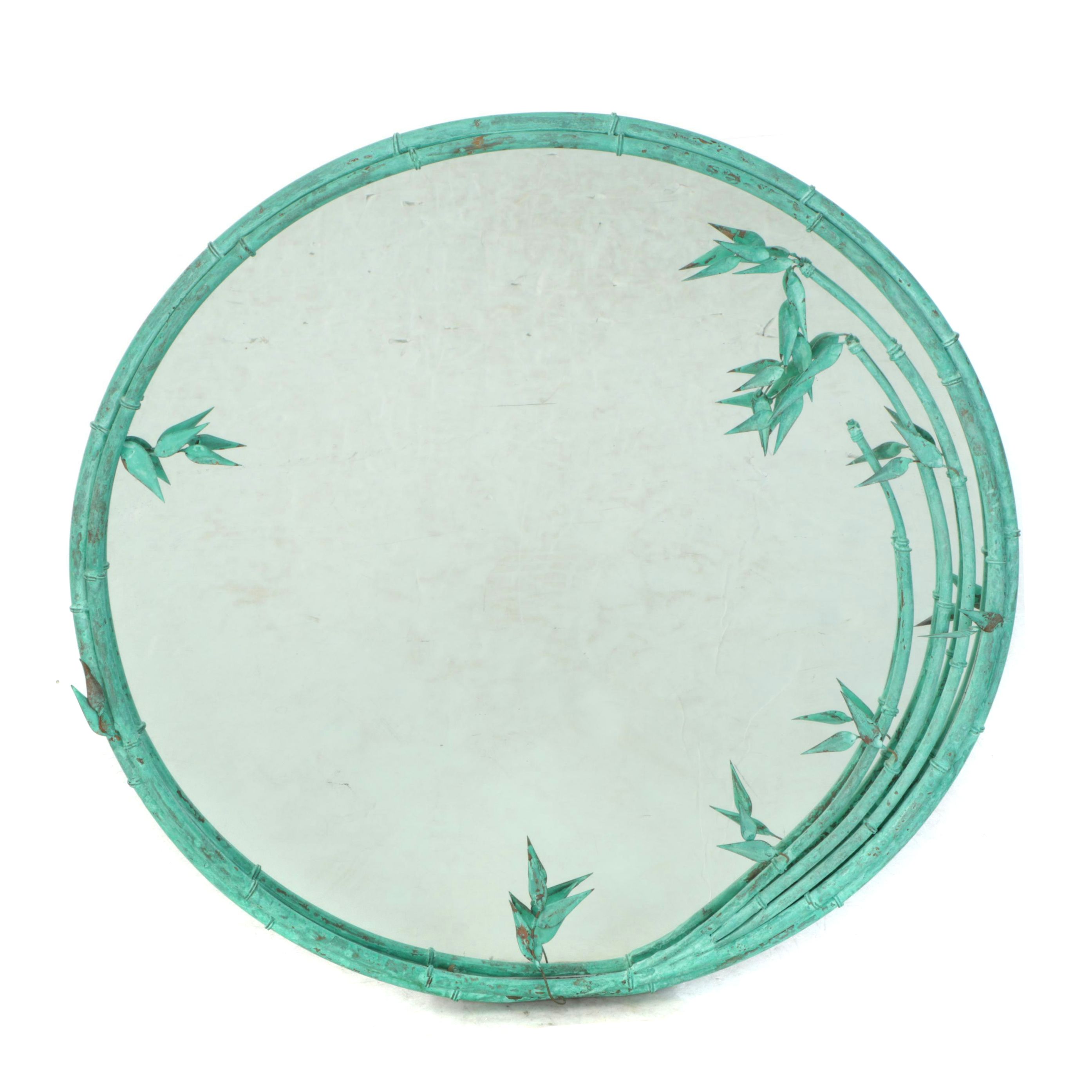 Oxidized Metal Faux Bamboo Wall Mirror