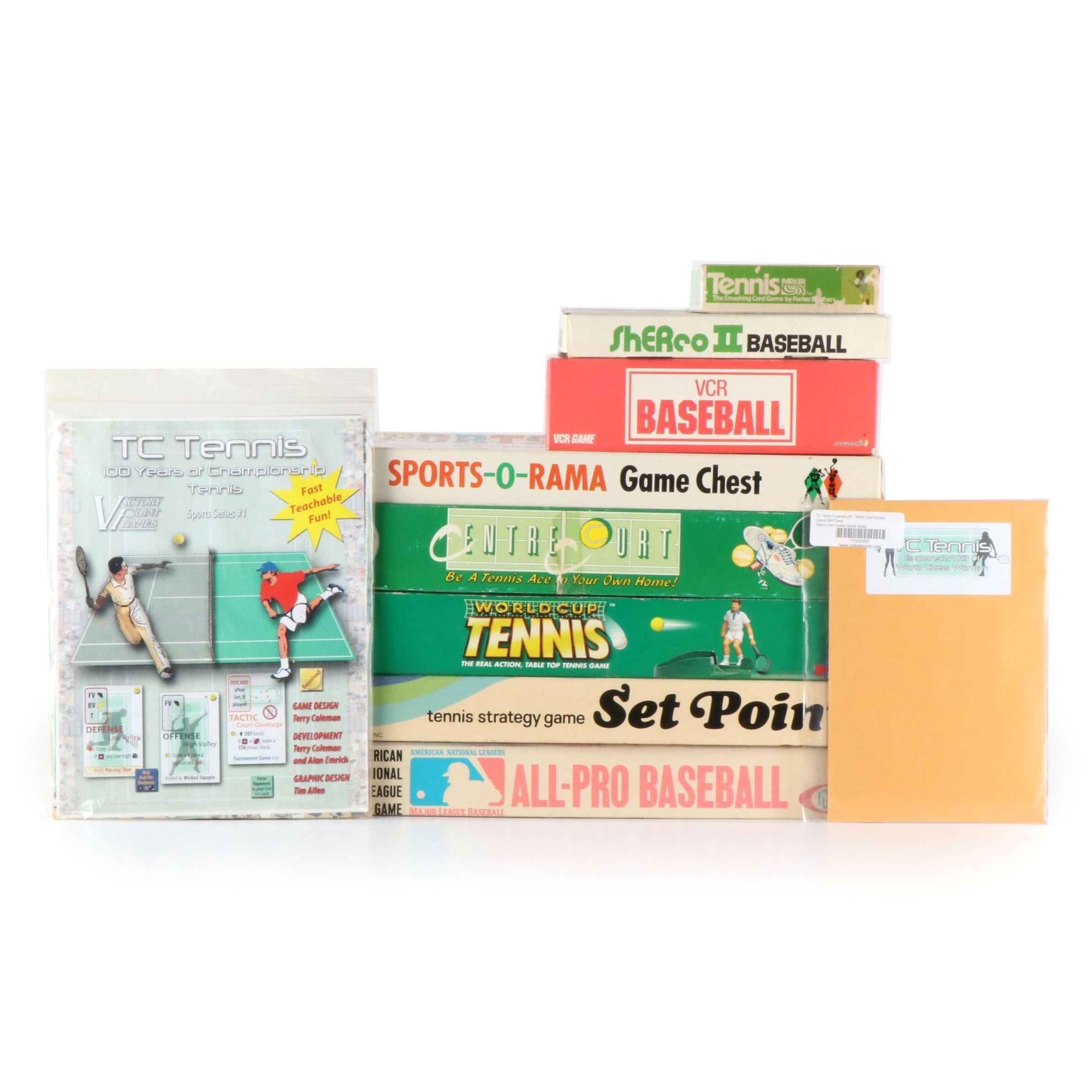 Tennis and Baseball Themed Board Games