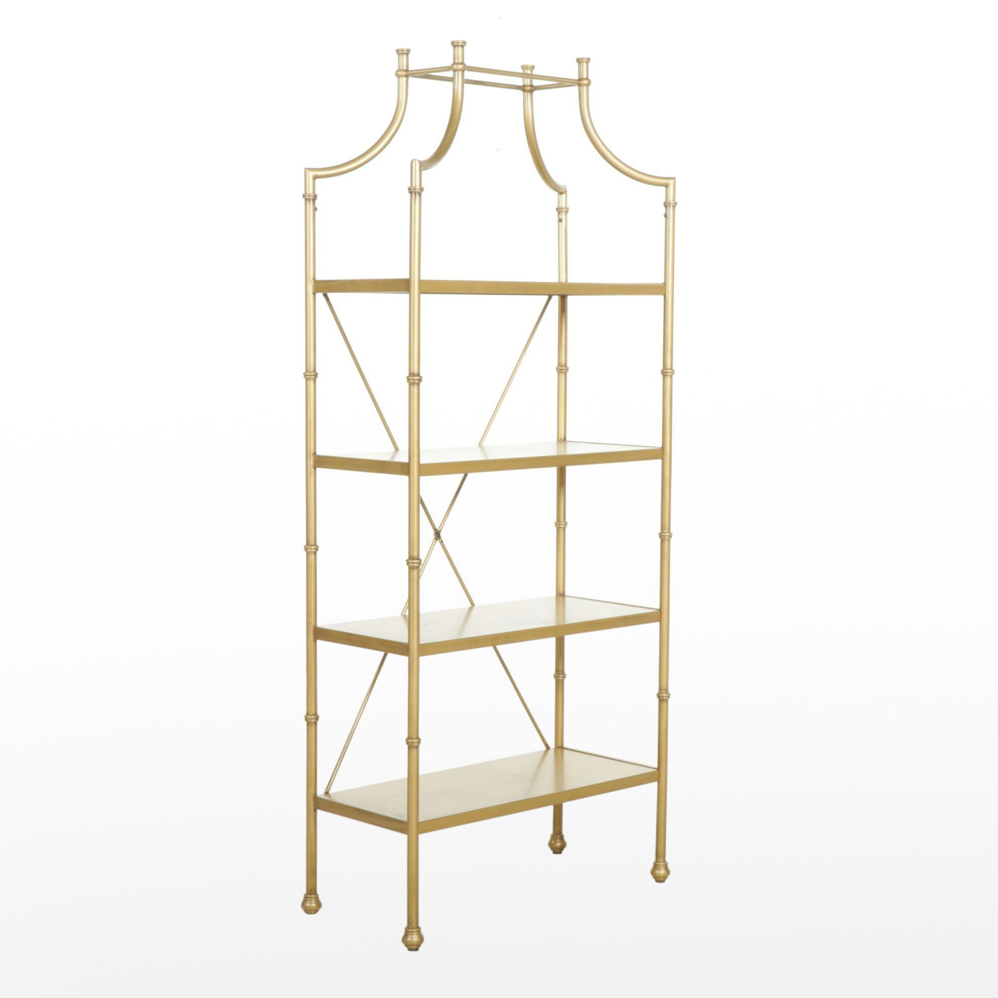 Brass-Tone Metal Étagère, 21st Century